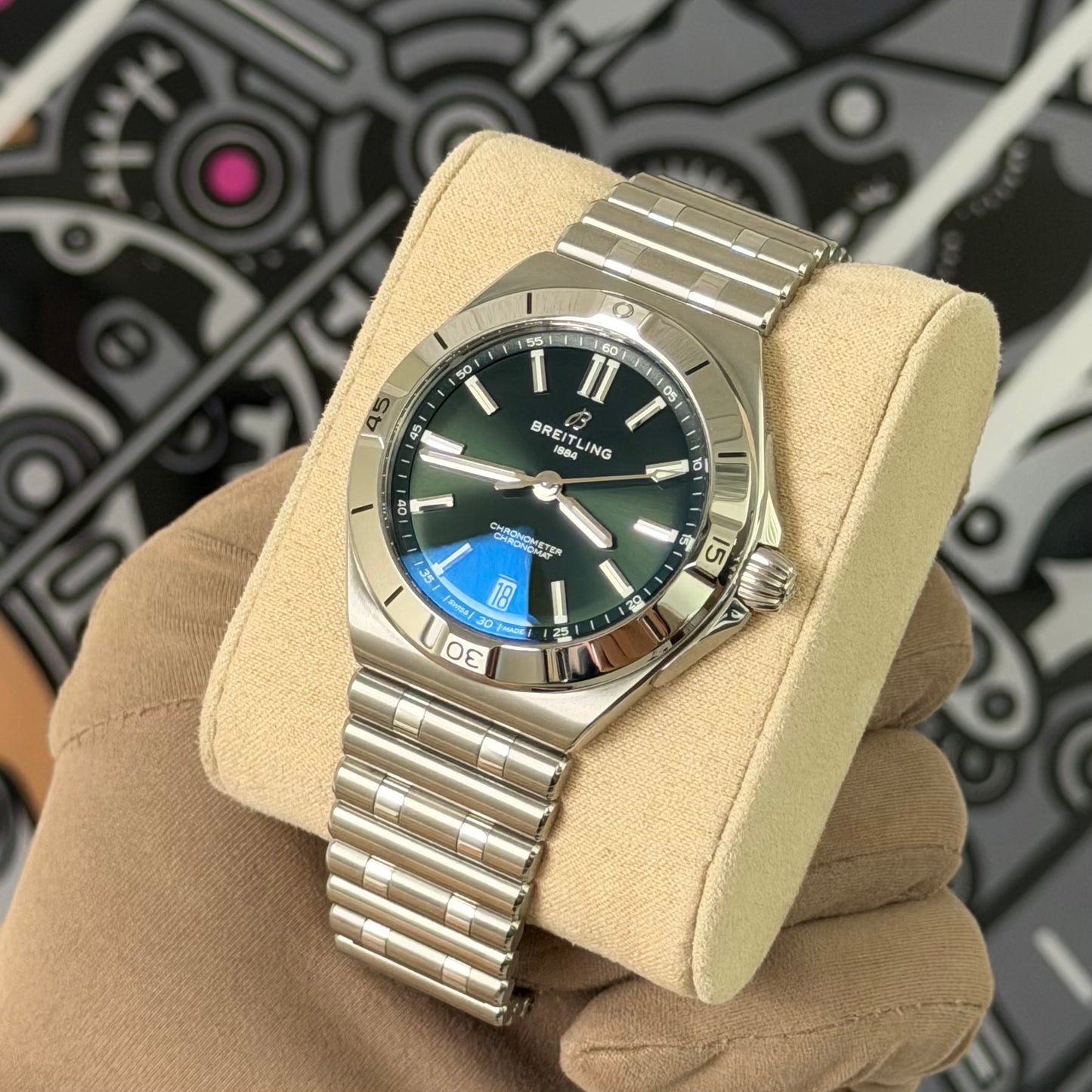 NEW Breitling Chronomat B31 Green Dial AB3114101L1A1
