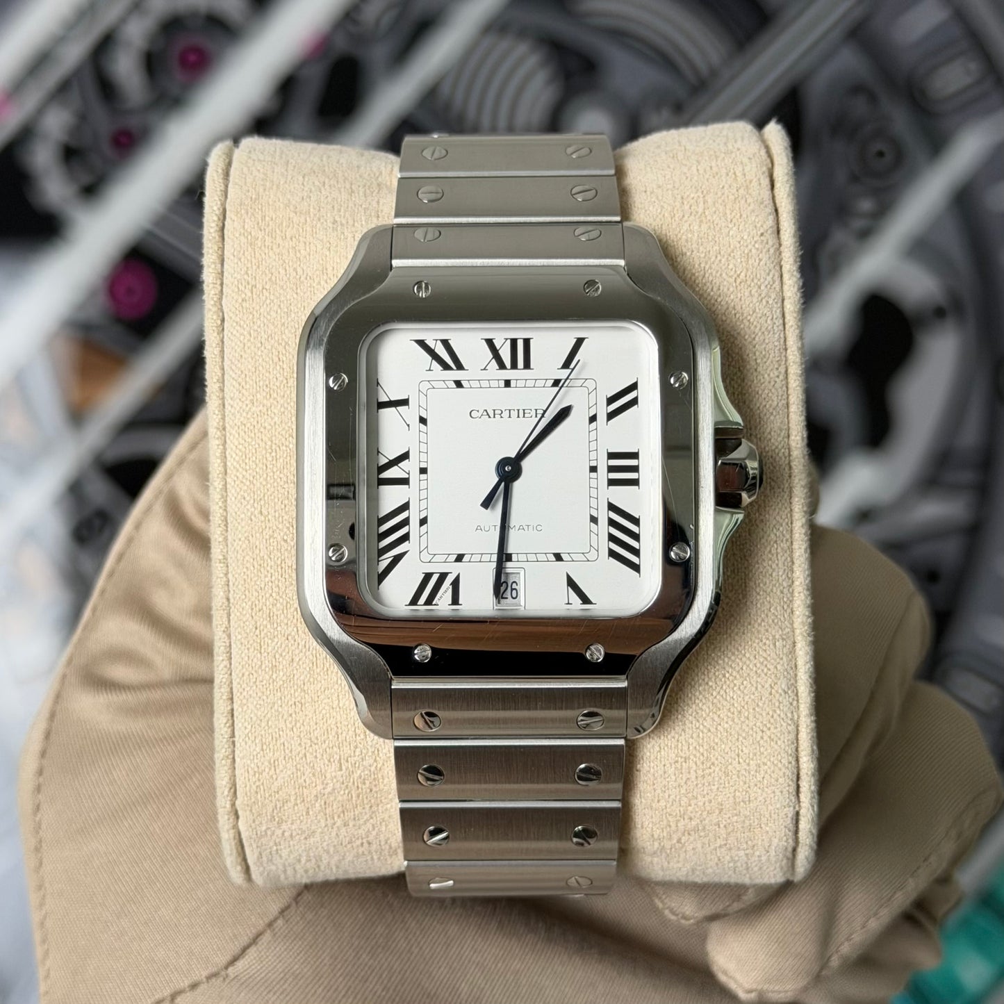 Cartier Santos Large White WSSA0018