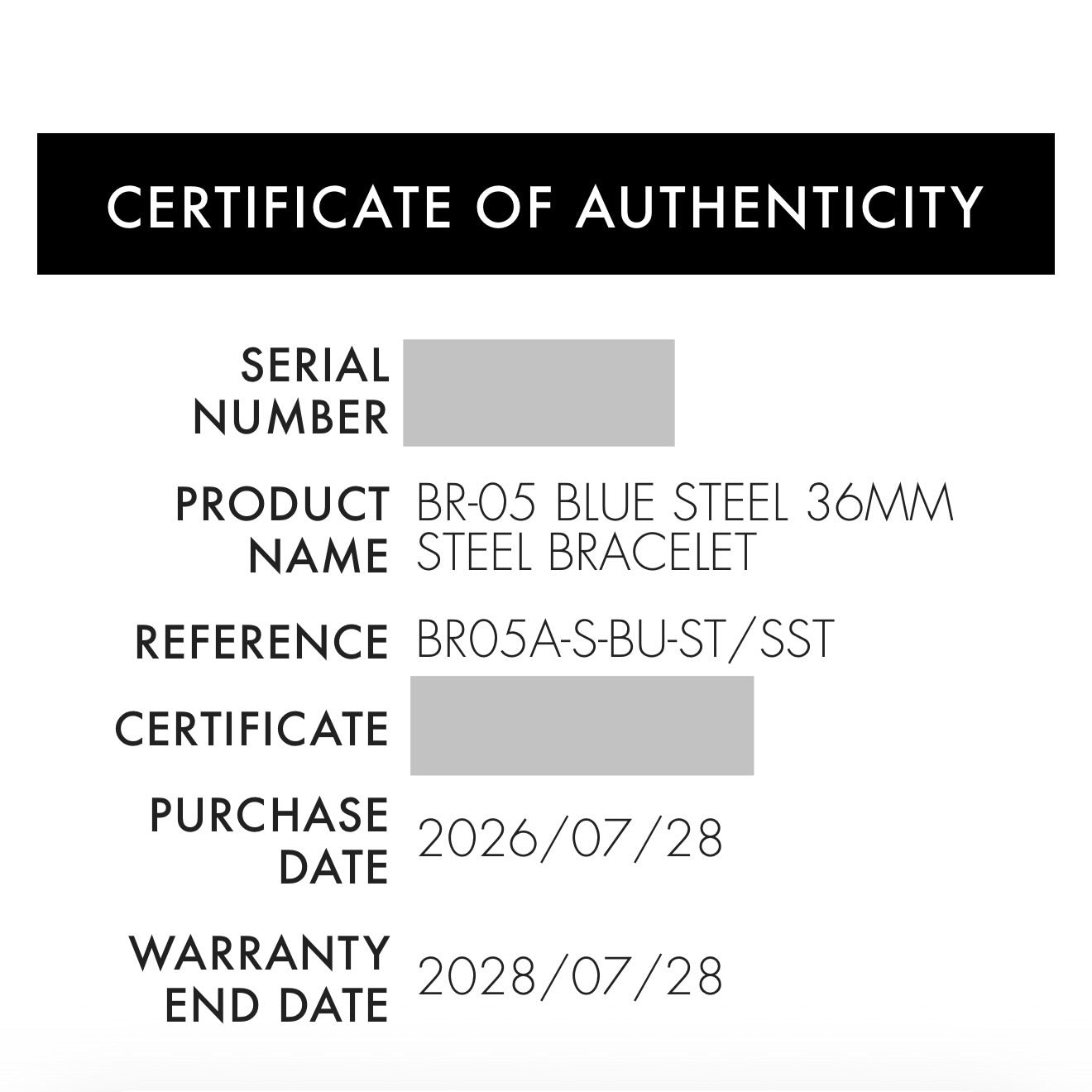 NEW Bell & Ross BR-05 Ice Blue Steel 36mm BR05A-S-BU-ST/SST