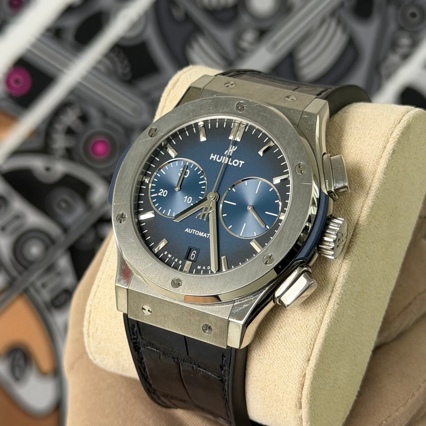 Hublot Classic Fusion Chronograph Titanium Deep Blue 521.NX.6670.LR.JPN18