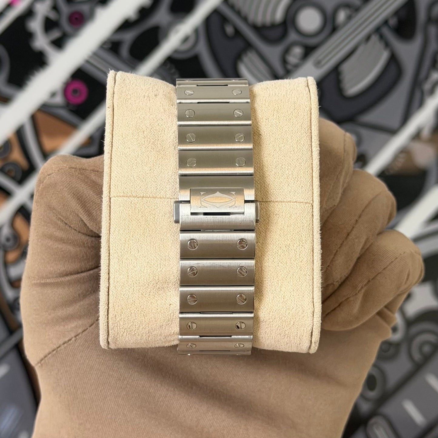 Cartier Santos Large White Dial WSSA0018