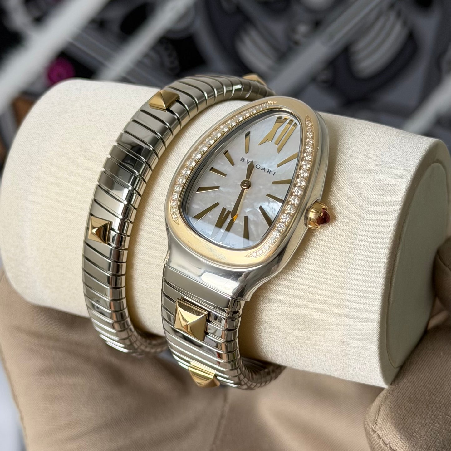 NEW Bvlgari Serpenti Tubogas 18K Gold & Steel 104301