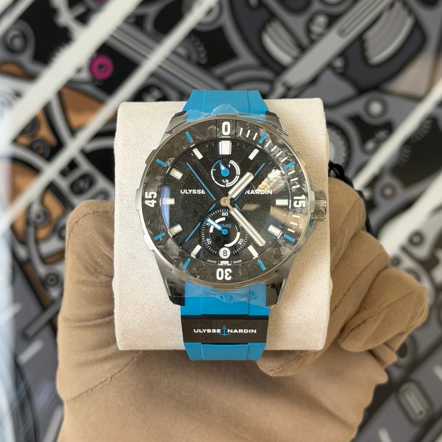 NEW Ulysse Nardin Diver Net Azure 1183-170-2B/3A