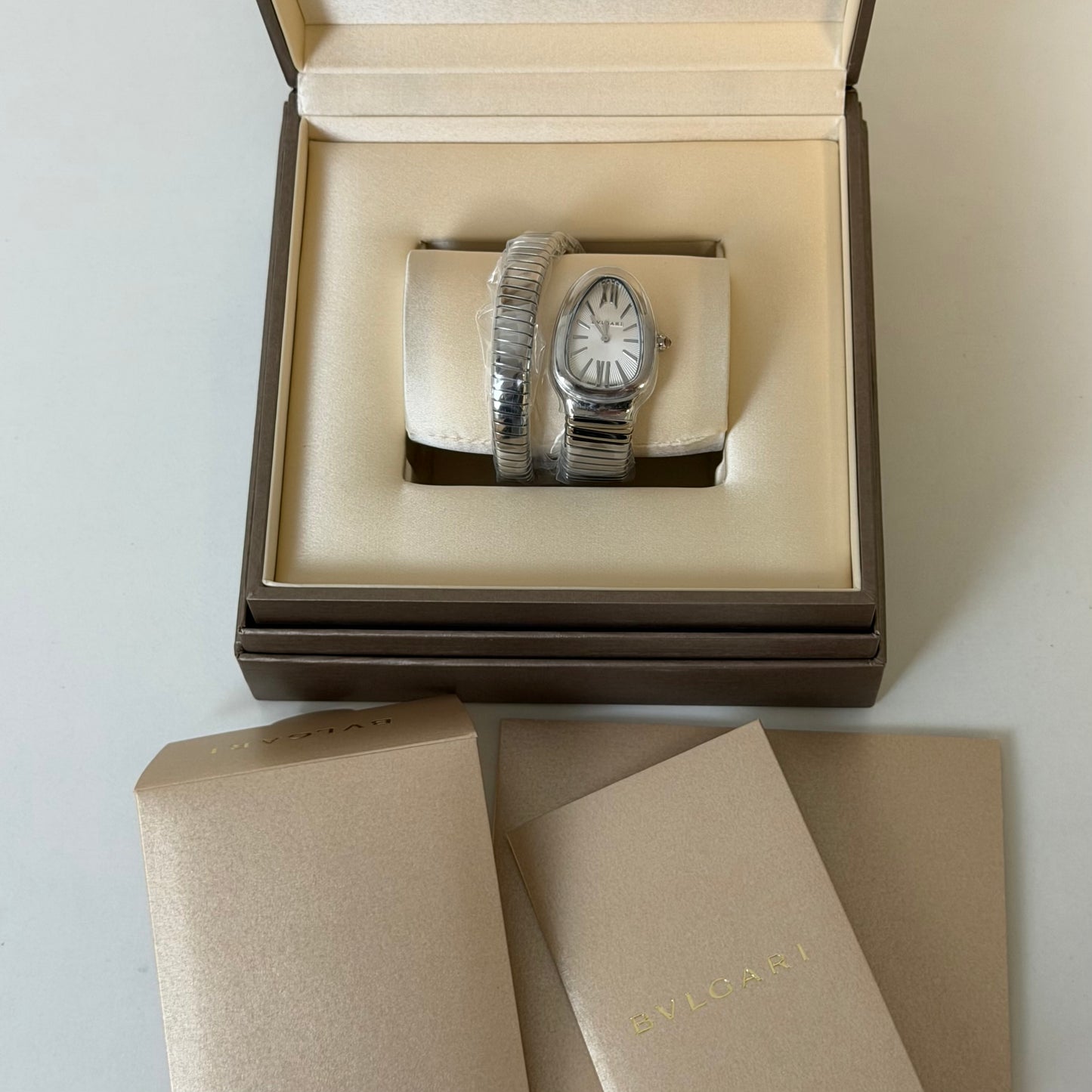 NEW Bvlgari Serpenti Tubogas Steel White 101817