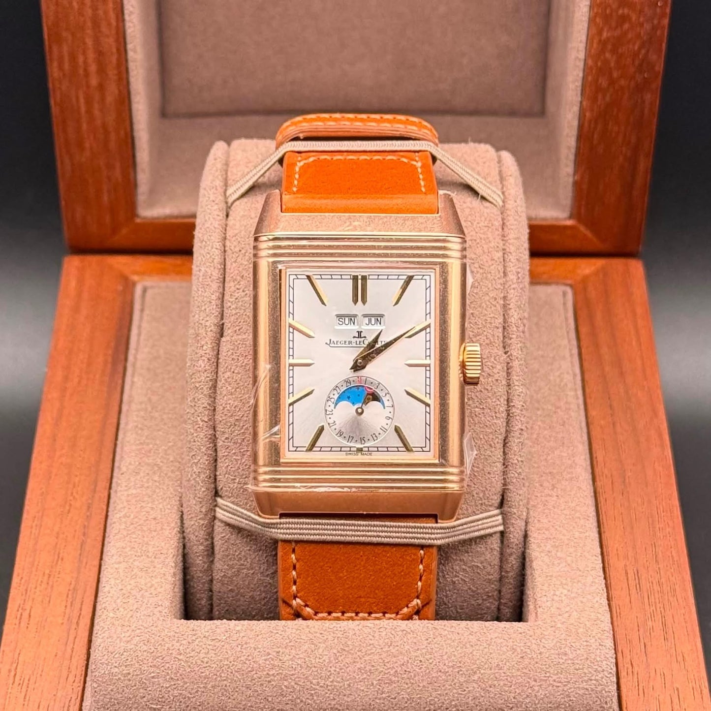 NEW JLC Reverso Tribute Duoface Calendar 18k Rose Gold Q3912532