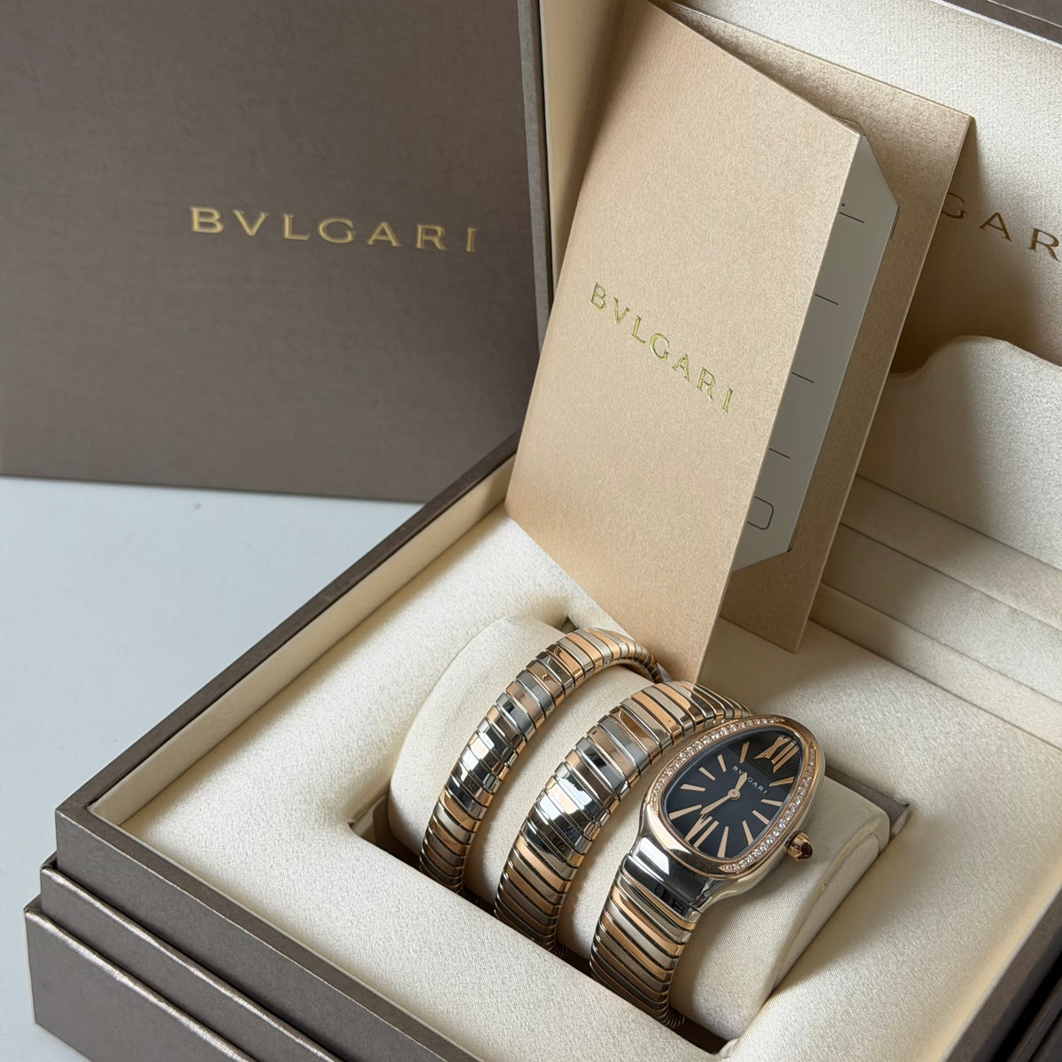 NEW Bvlgari Serpenti Tubogas Rose Gold Diamond 102099