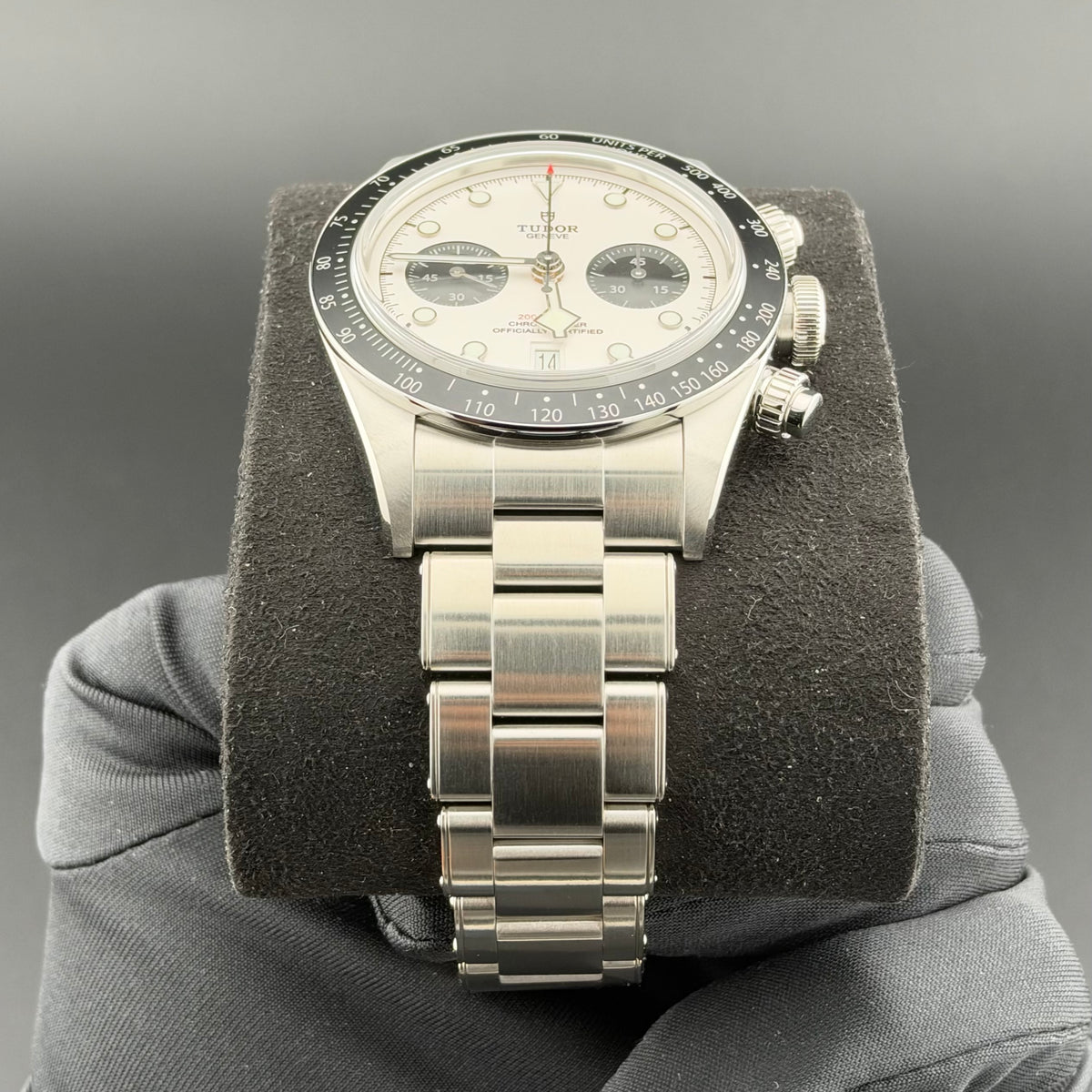 NEW Tudor Black Bay Chrono White 3-Link 79360N