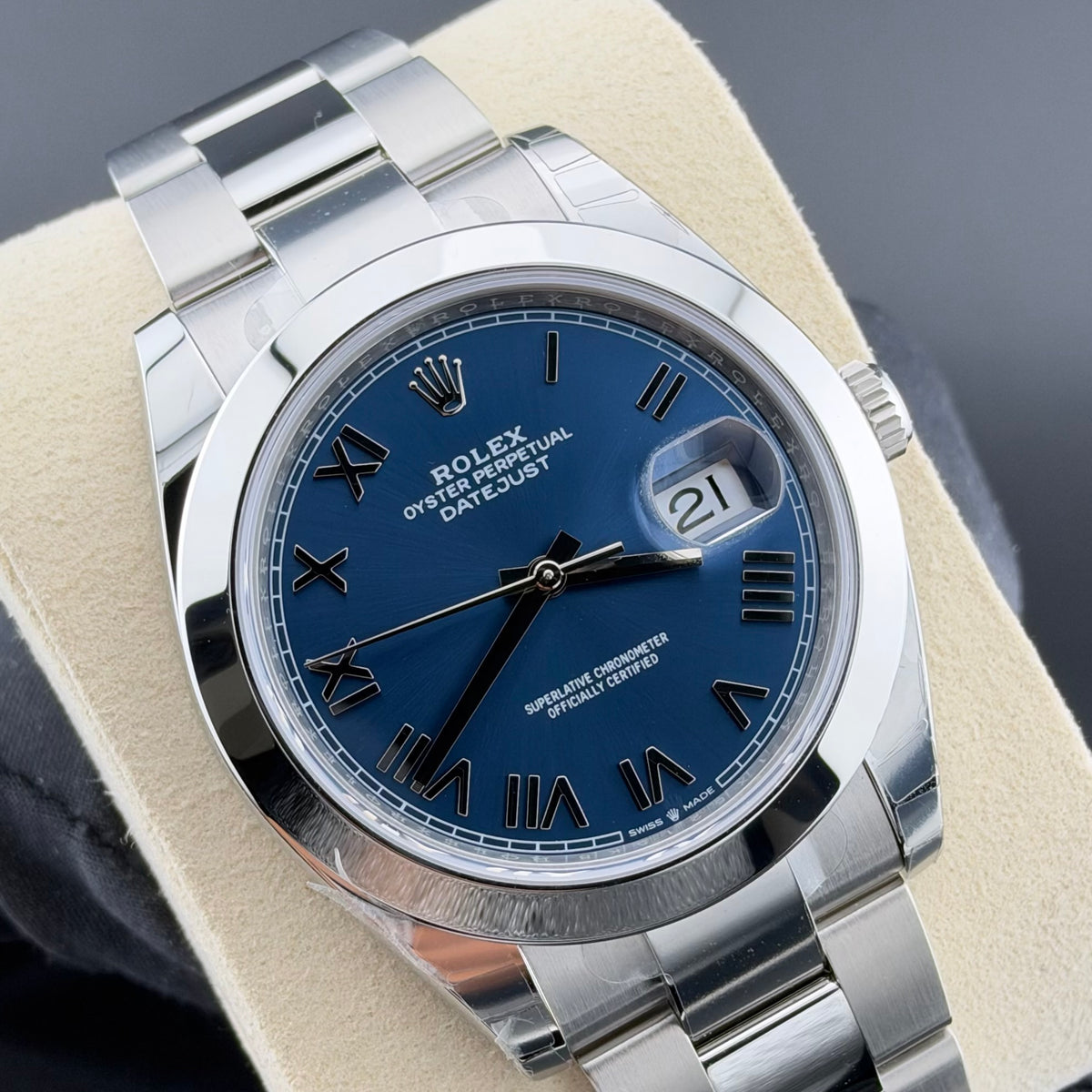 NEW Rolex Datejust 41 Azzurro Blue Roman 126300