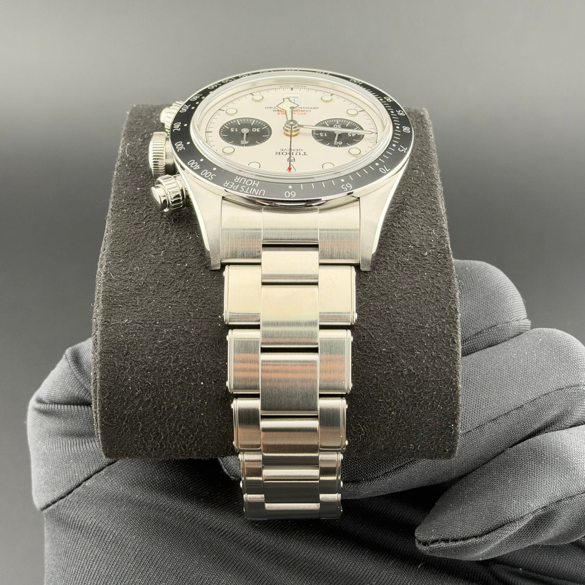 NEW Tudor Black Bay Chrono White 3-Link 79360N