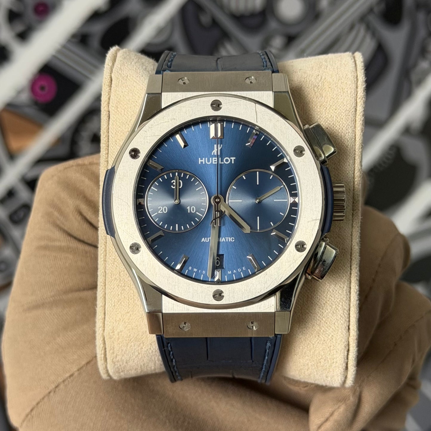 Hublot Classic Fusion Chronograph Titanium Blue 521.NX.7170.LR