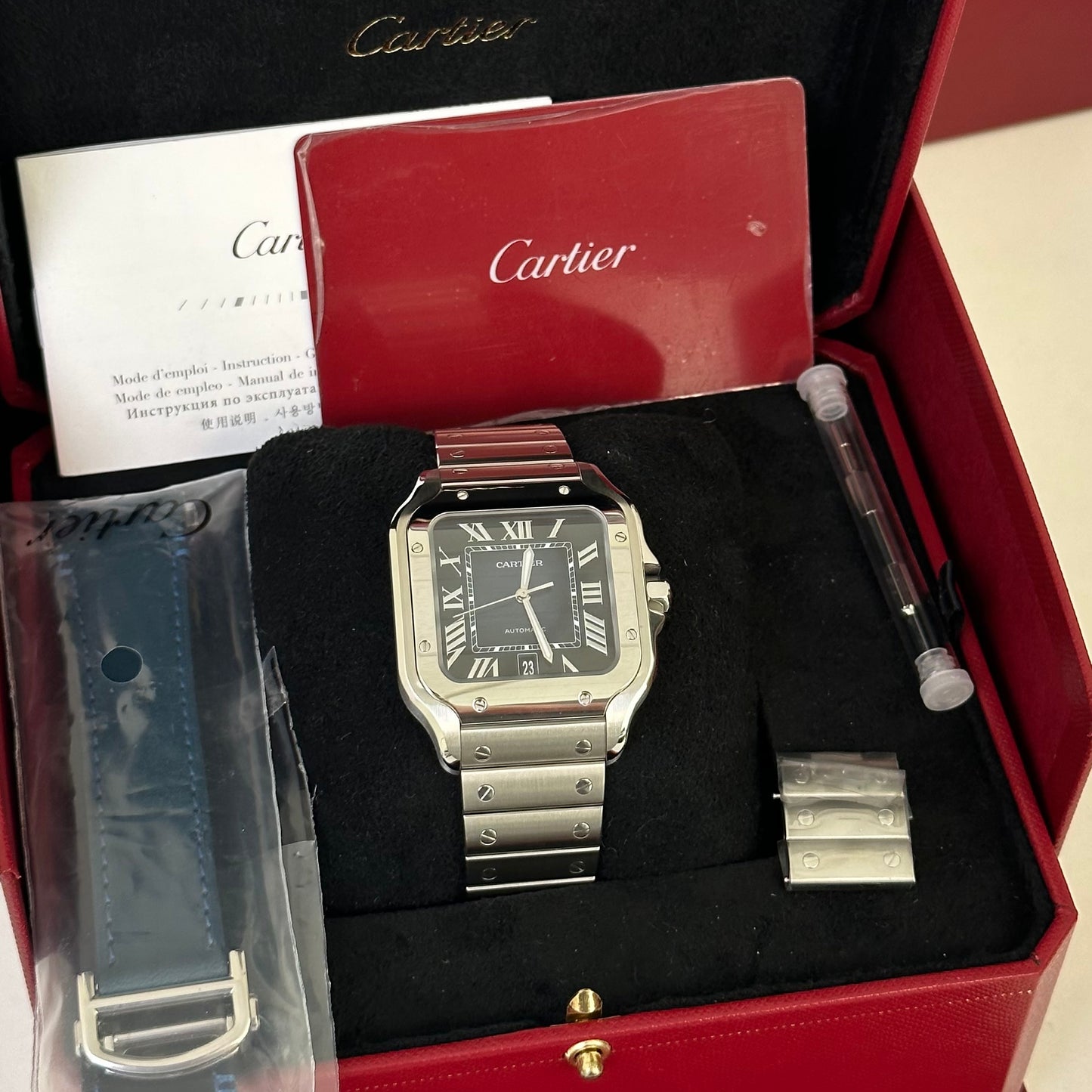 Cartier Santos Large Blue Dial WSSA0030