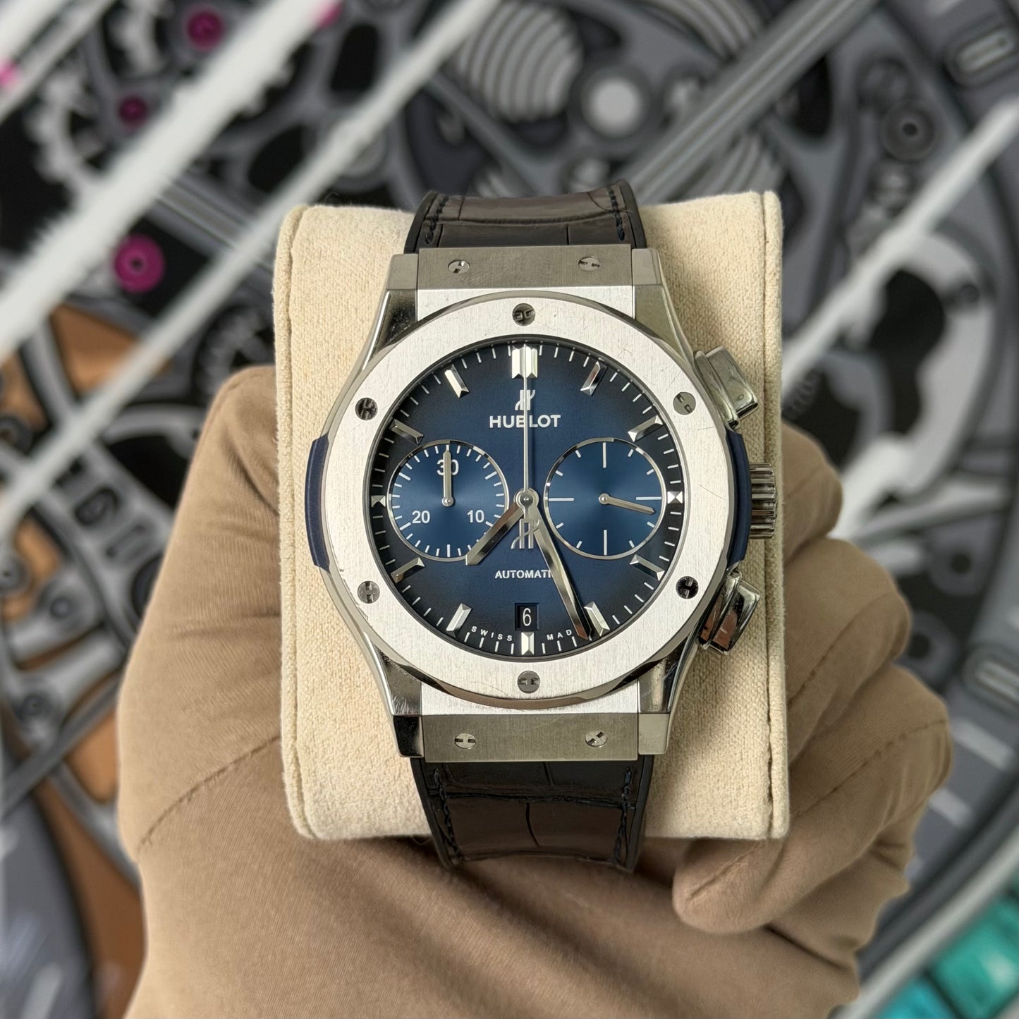Hublot Classic Fusion Chronograph Titanium Deep Blue 521.NX.6670.LR.JPN18