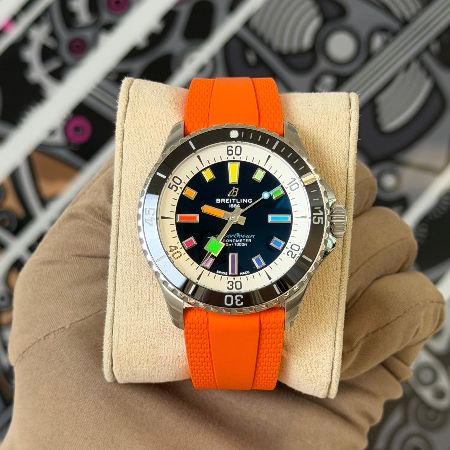 NEW Breitling Superocean 42 Orange A17375