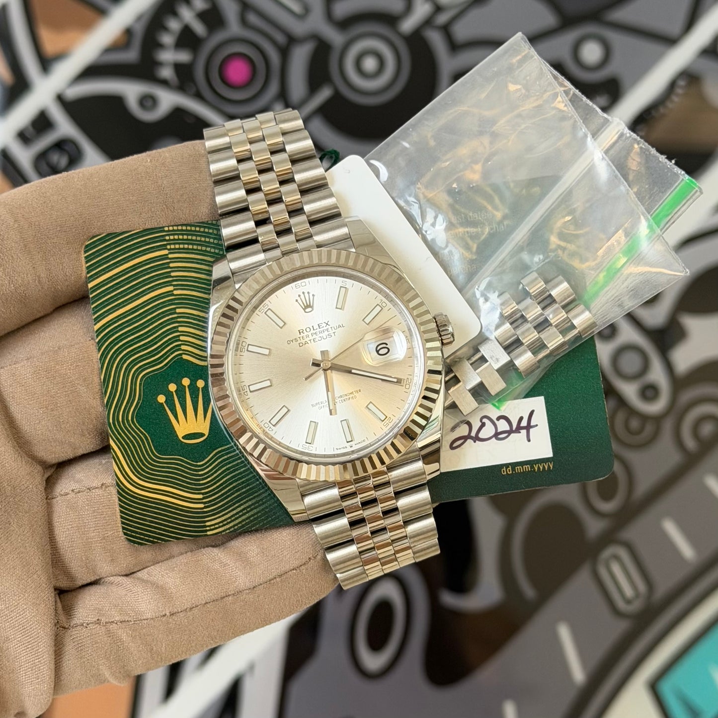 Rolex DJ41 Silver Stick Fluted Jubilee 126334 (2024)