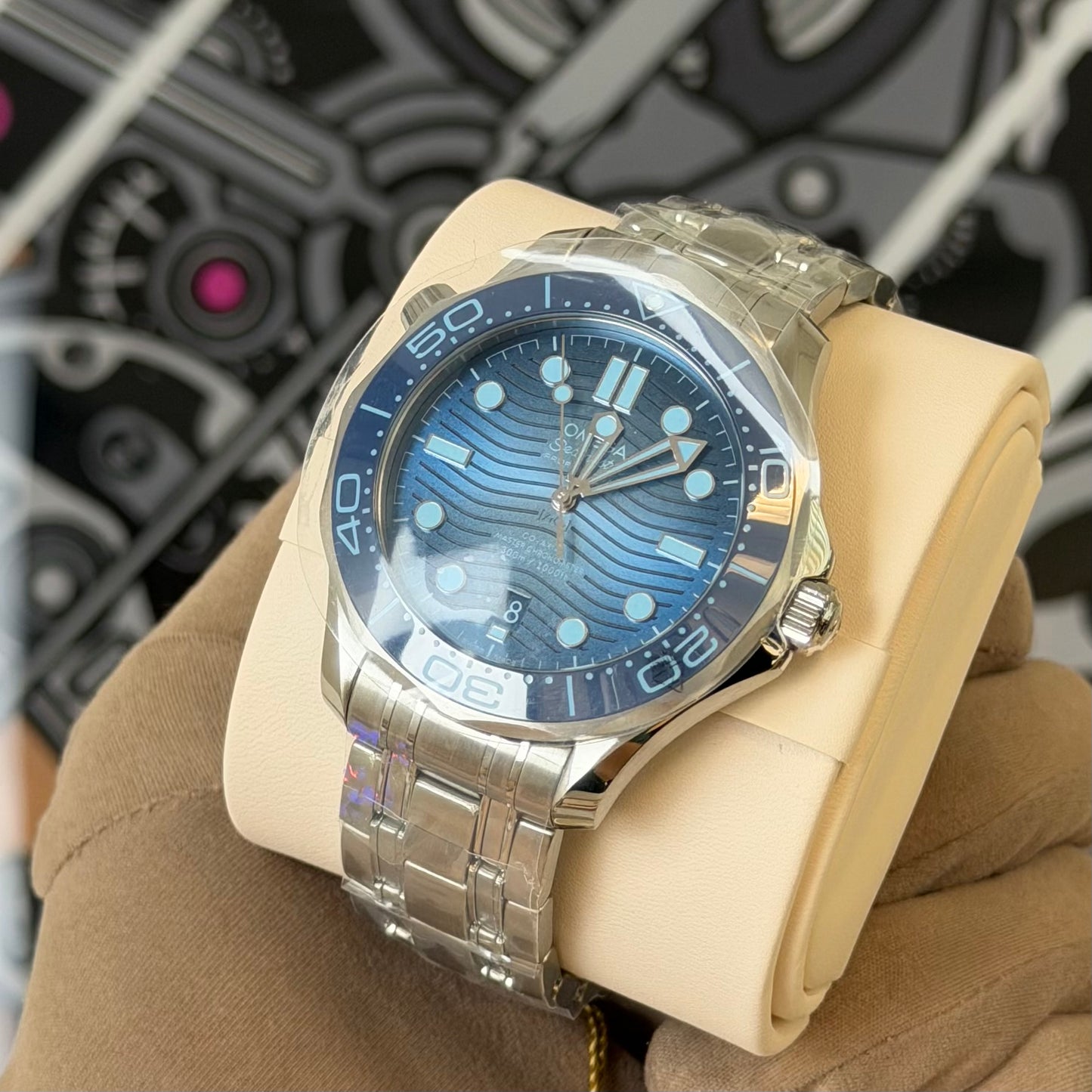 NEW Omegs Seamaster Diver 300m Summer Blue 210.30.42.20.03.003