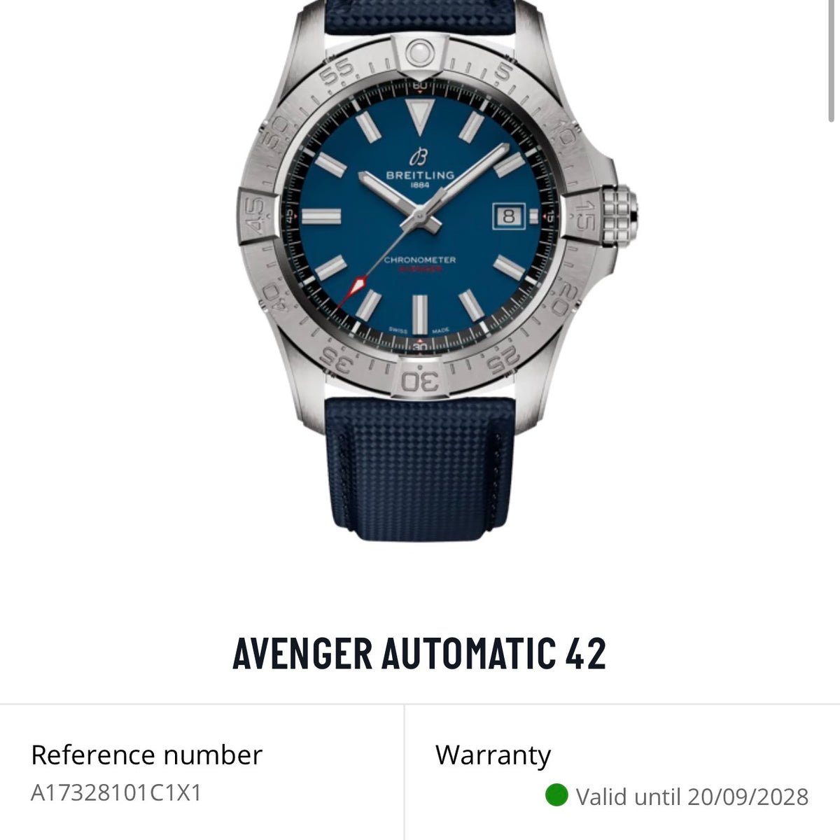 NEW Breitling Avenger Automatic 42mm A17328101C1X1