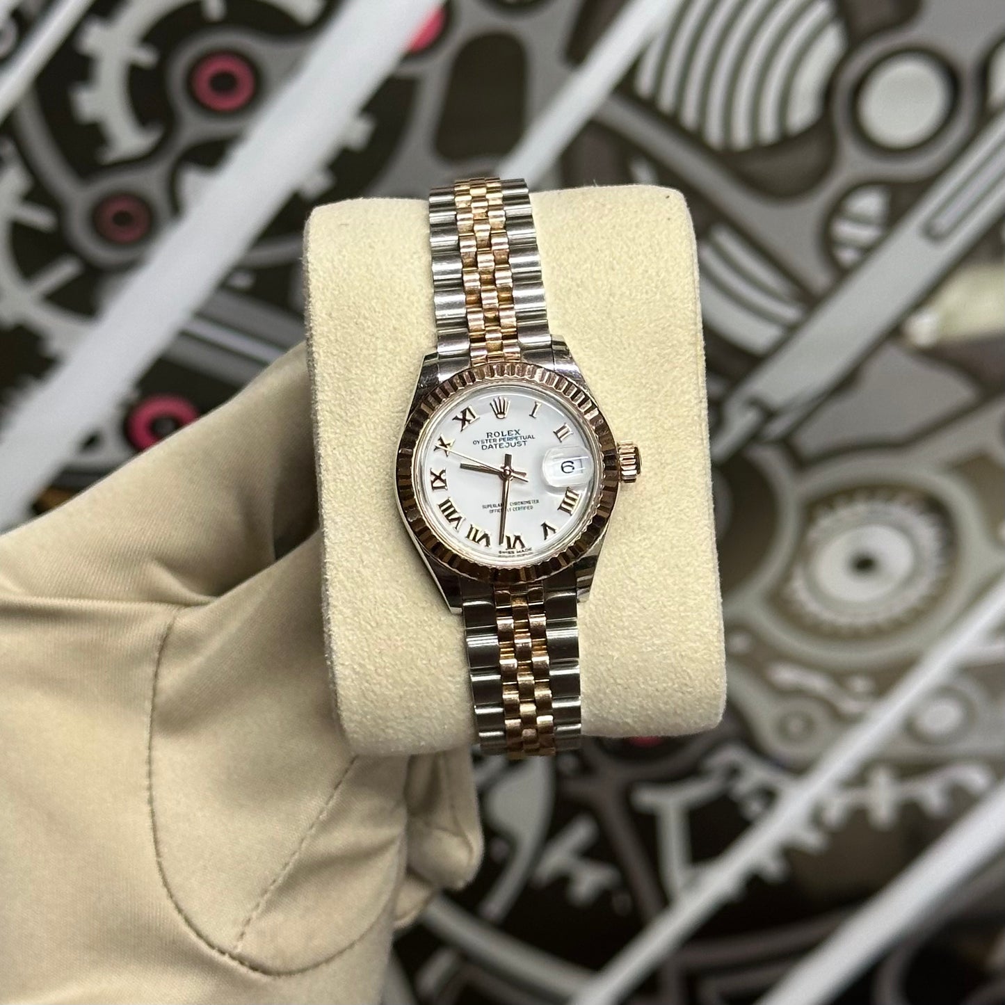 Rolex Datejust 28 Two Tone White Roman 279171