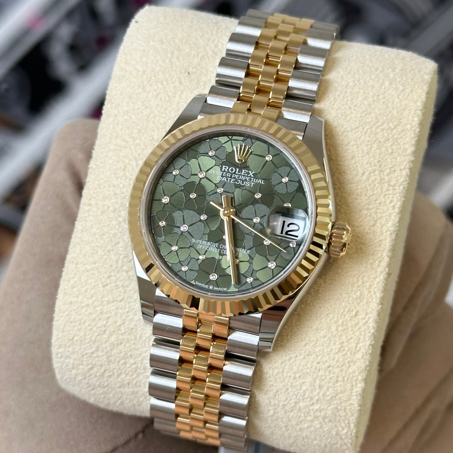 NEW Rolex DJ31 Green Flower Diamond Dial 278273