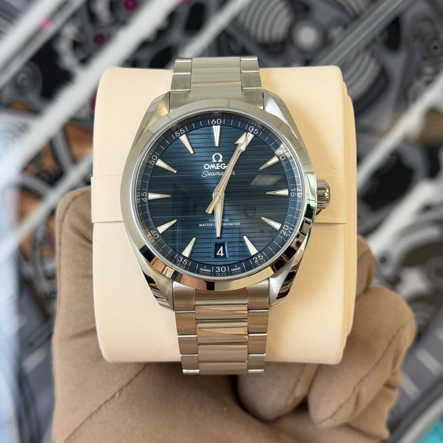 NEW Omega Aqua Terra 150M Blue 220.10.41.21.03.004