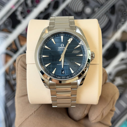 NEW Omega Aqua Terra 150M Blue 220.10.41.21.03.004