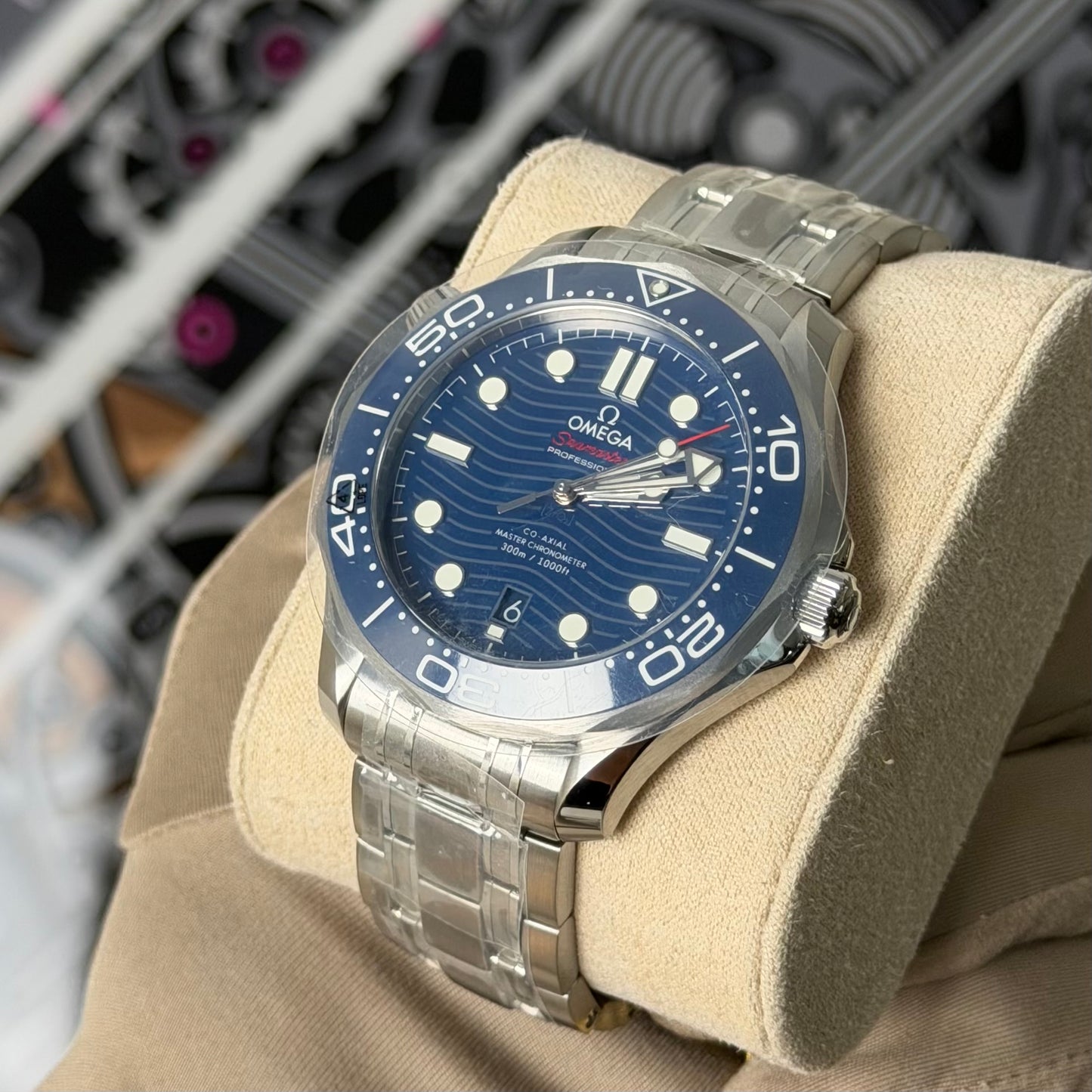 NEW Omega Seamaster Blue Wave Dial 210.30.42.20.03.001