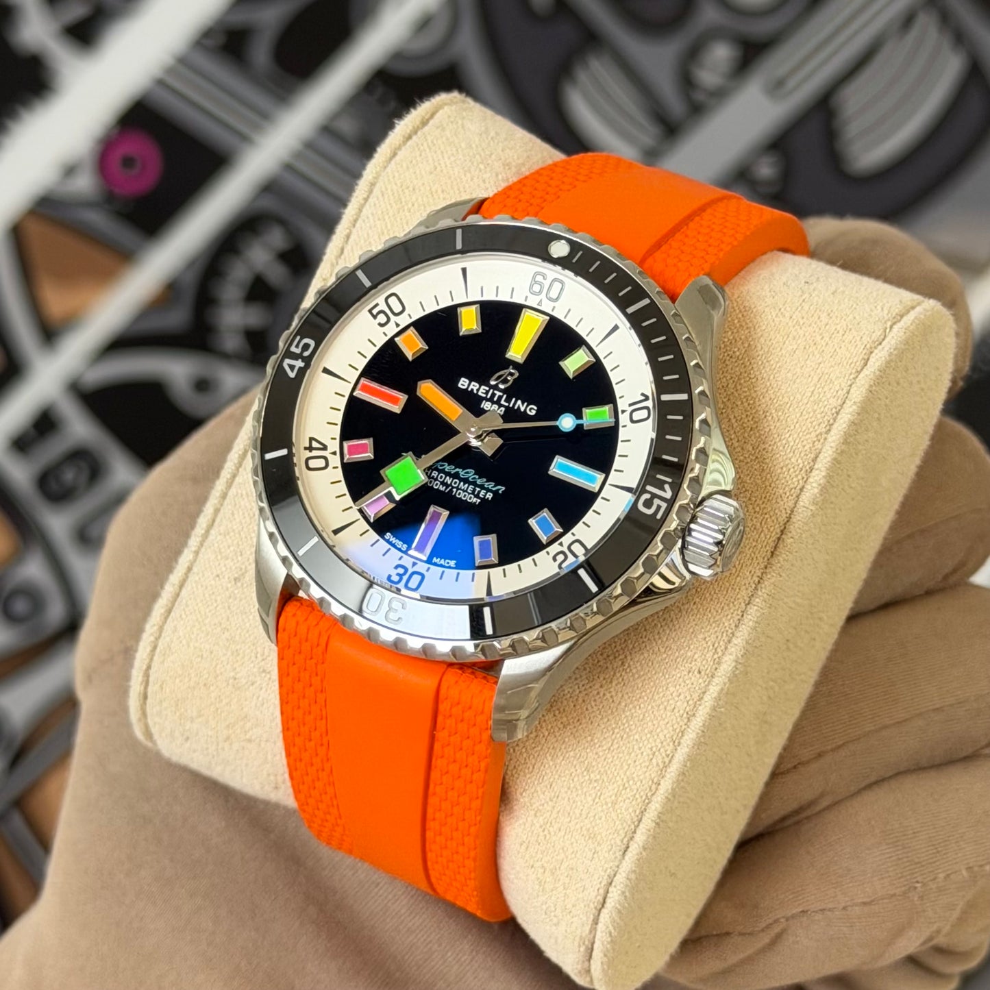 NEW Breitling Superocean 42 Orange A17375