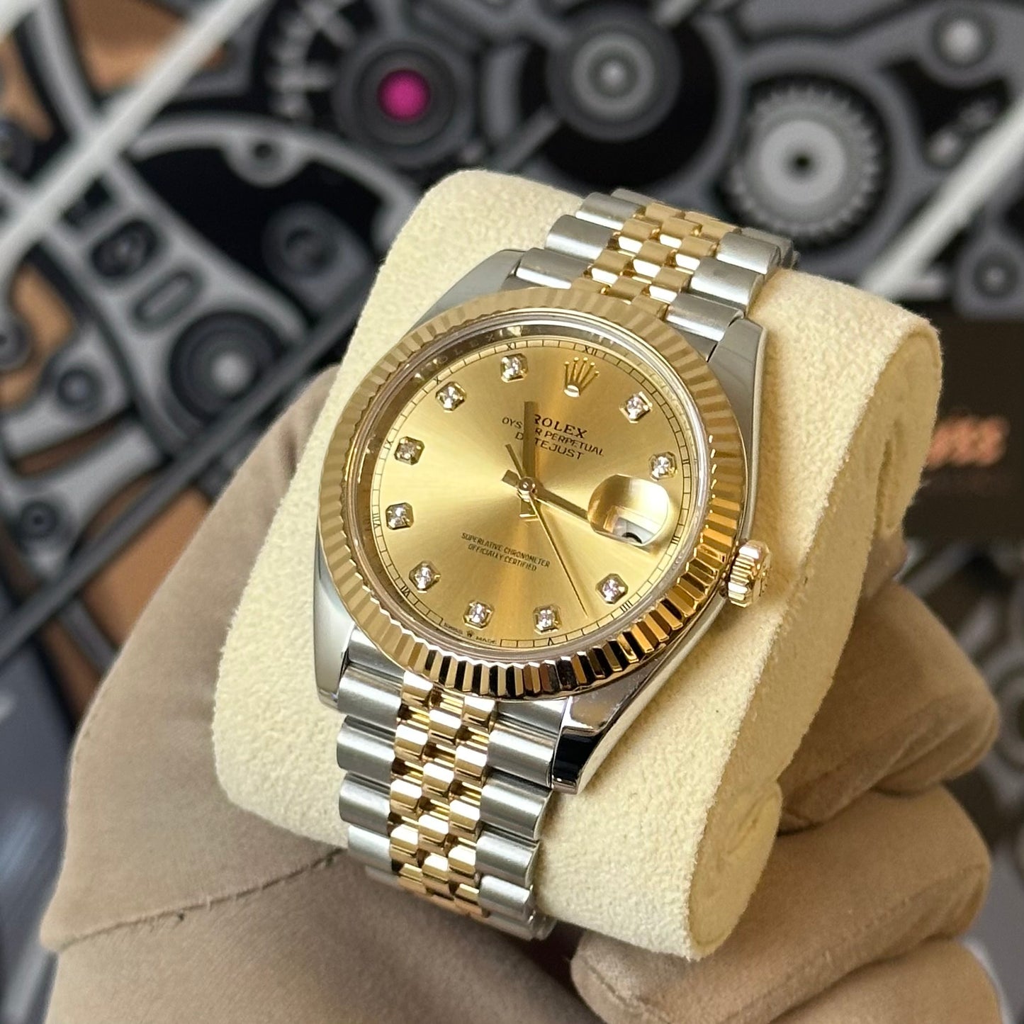 Rolex Two Tone Champ Diamond Dial DJ41 126333