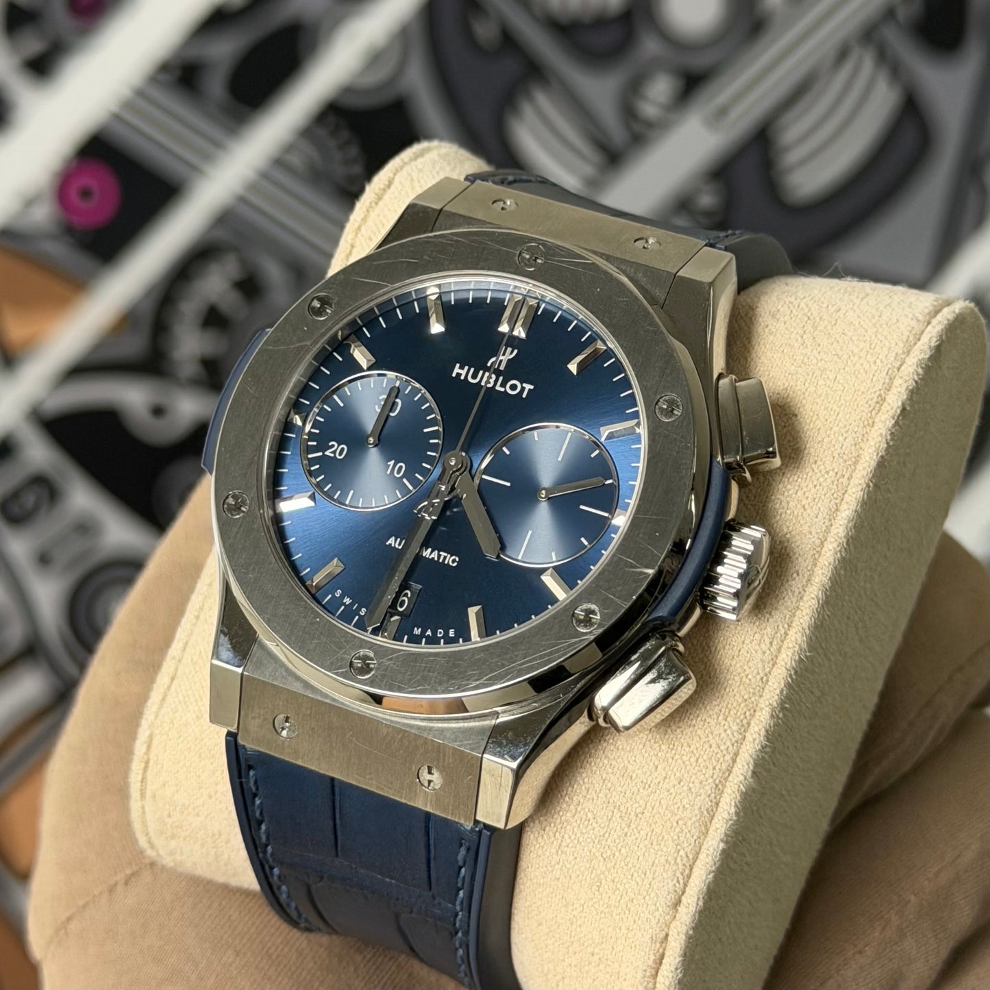 Hublot Classic Fusion Chronograph Titanium Blue 521.NX.7170.LR