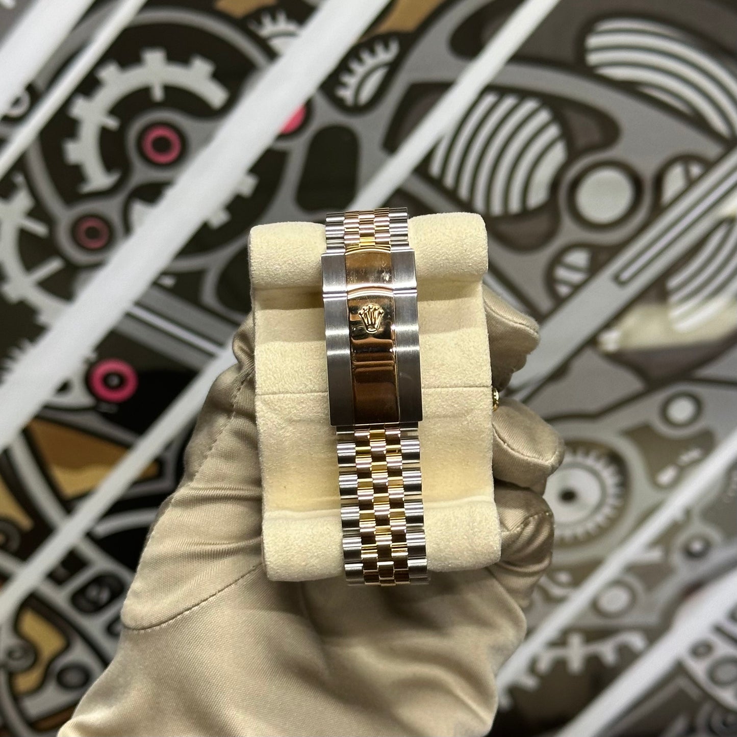 Rolex Two Tone SkyDweller Black Dial Jubilee 336933