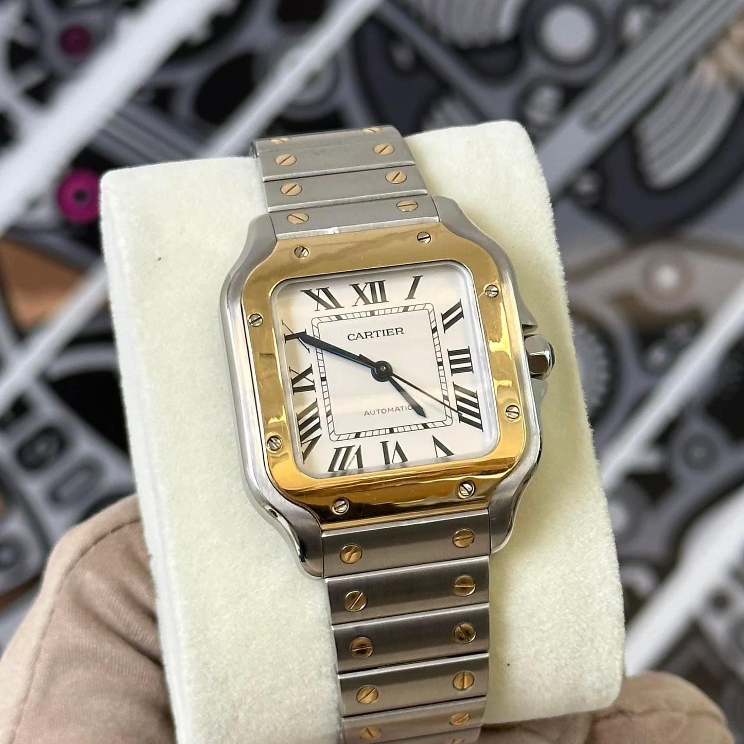 Cartier Santos Medium Steel & Yellow Gold W2SA0007