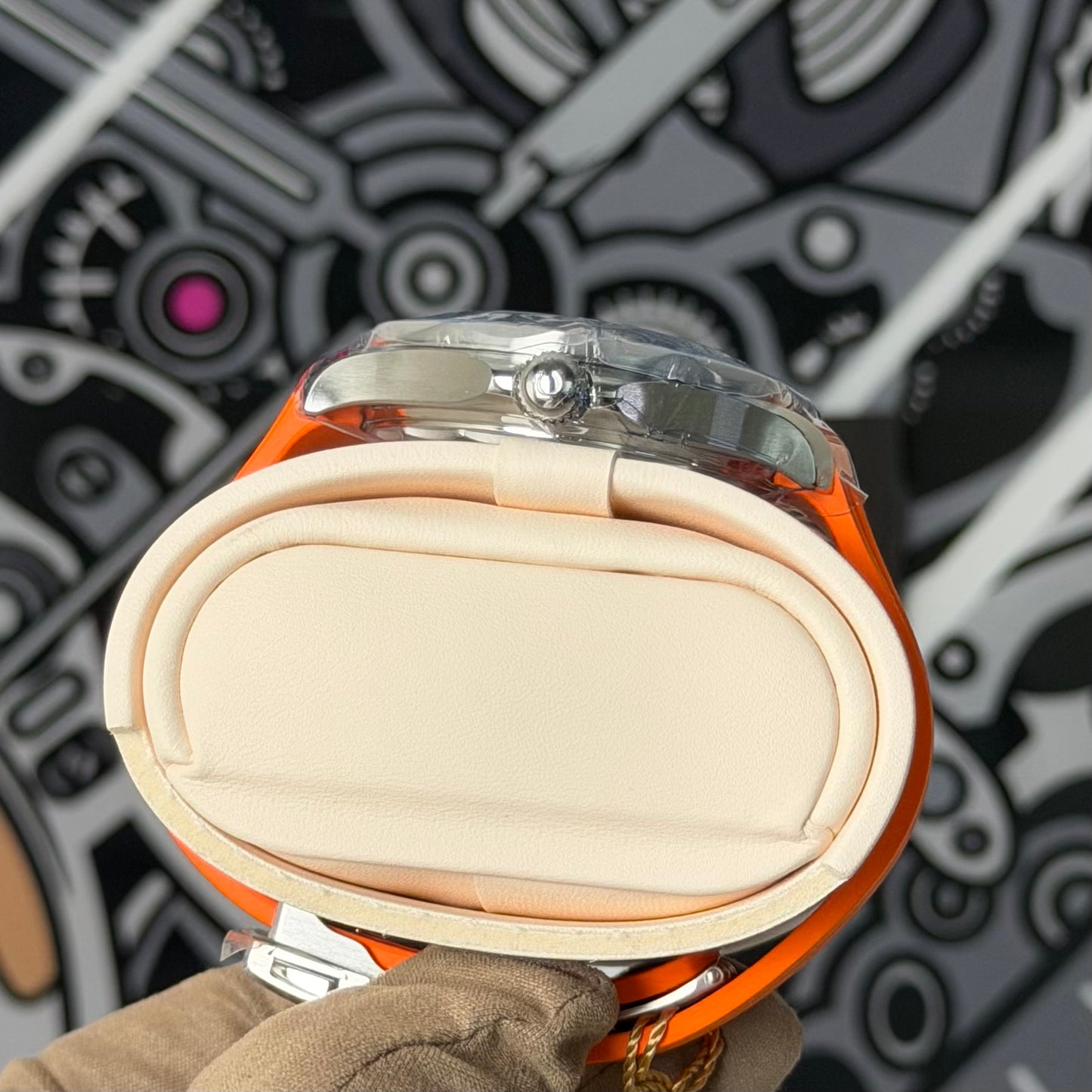NEW Omega SeaMaster Diver Orange Rubber 210.32.42.20.01.006