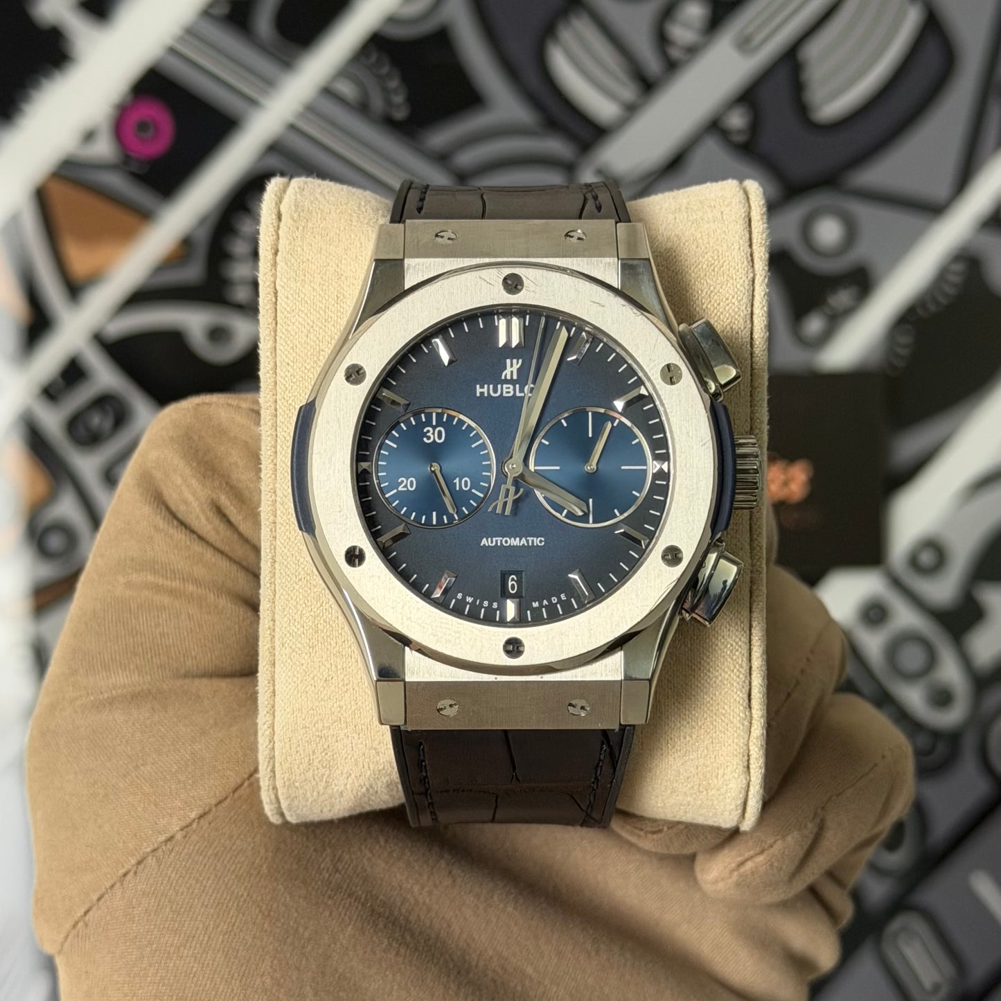 Hublot Classic Fusion Chronograph Titanium Deep Blue 521.NX.6670.LR.JPN18