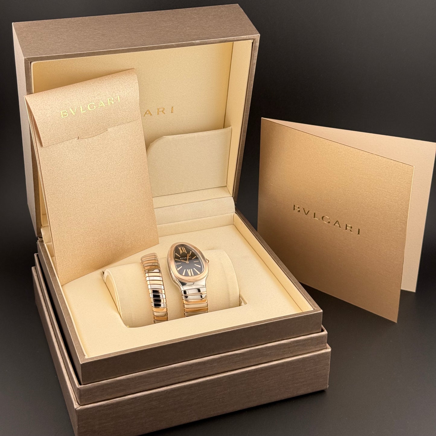 NEW Bulgari Serpenti Tubogas Steel & 18k Rose Gold 102123