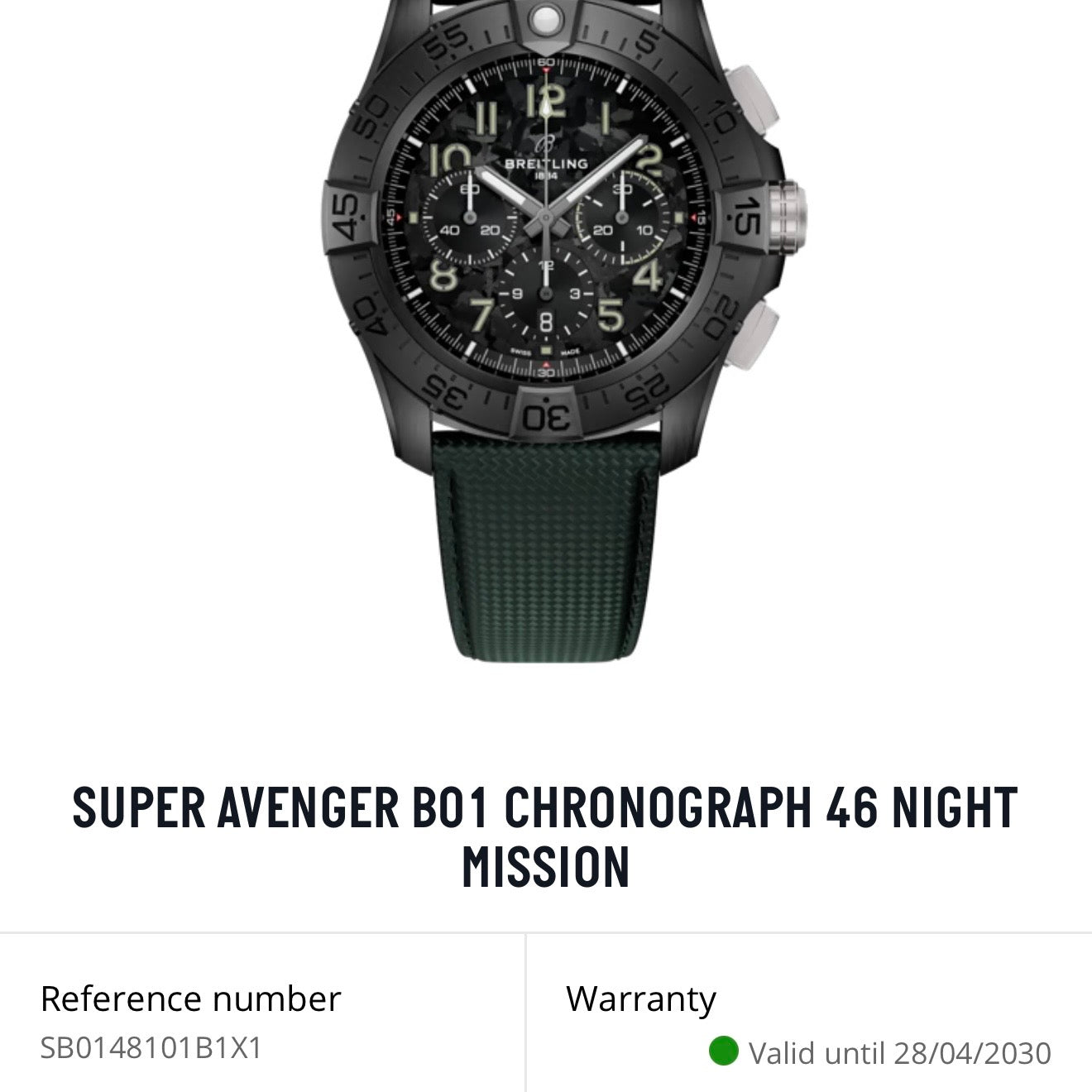 Breitling Super Avenger B01 Chronograph 46 Night Mission SB0148101B1X1