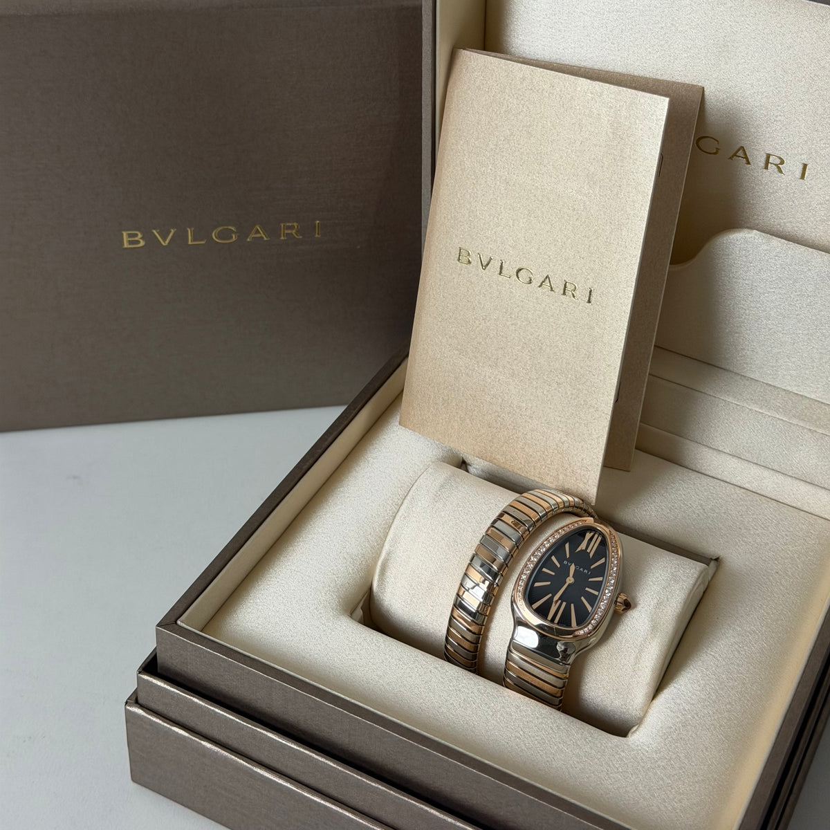 NEW Bvlgari Serpenti Tubogas Rose Gold Diamond 102098