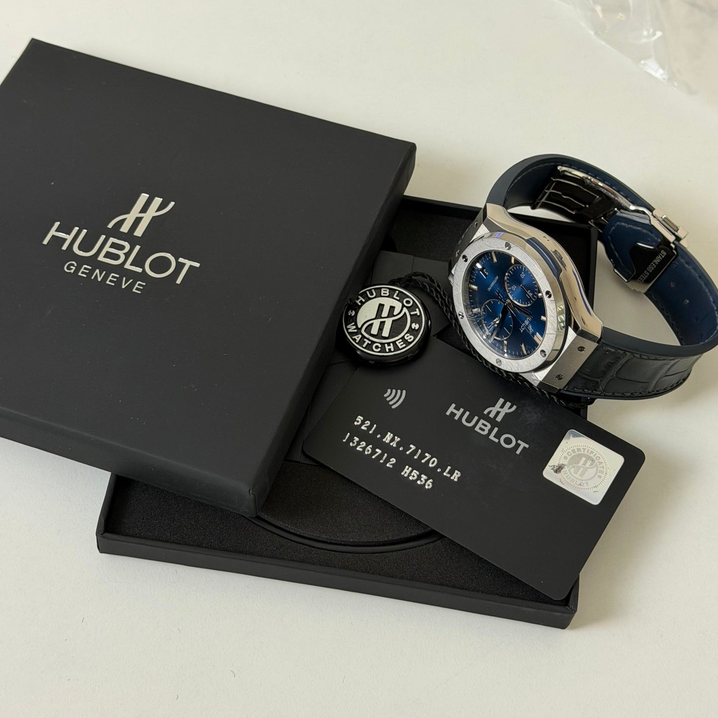 Hublot Fusion Chronograph Titanium Blue 521.NX.7170.LR