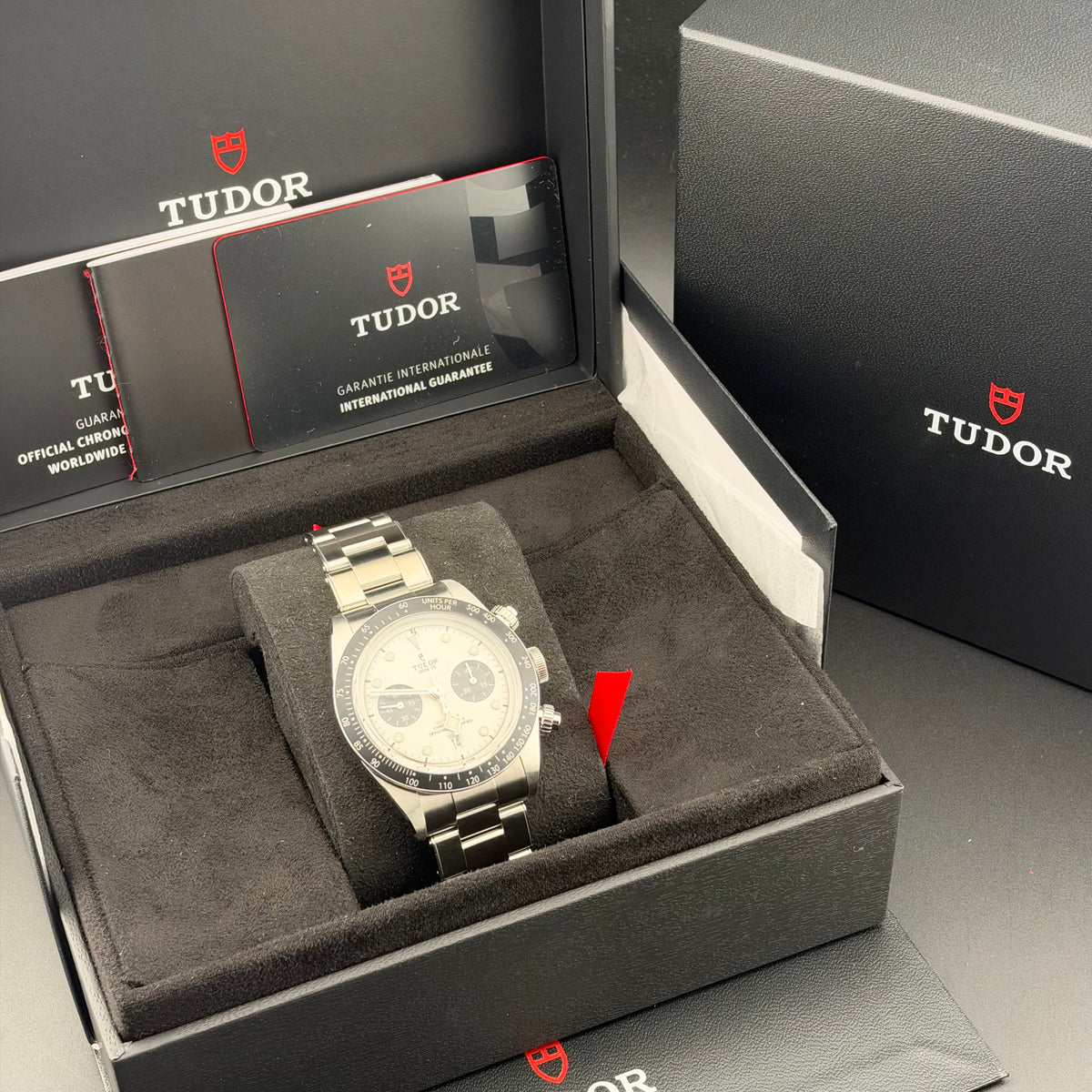 NEW Tudor Black Bay Chrono White 3-Link 79360N