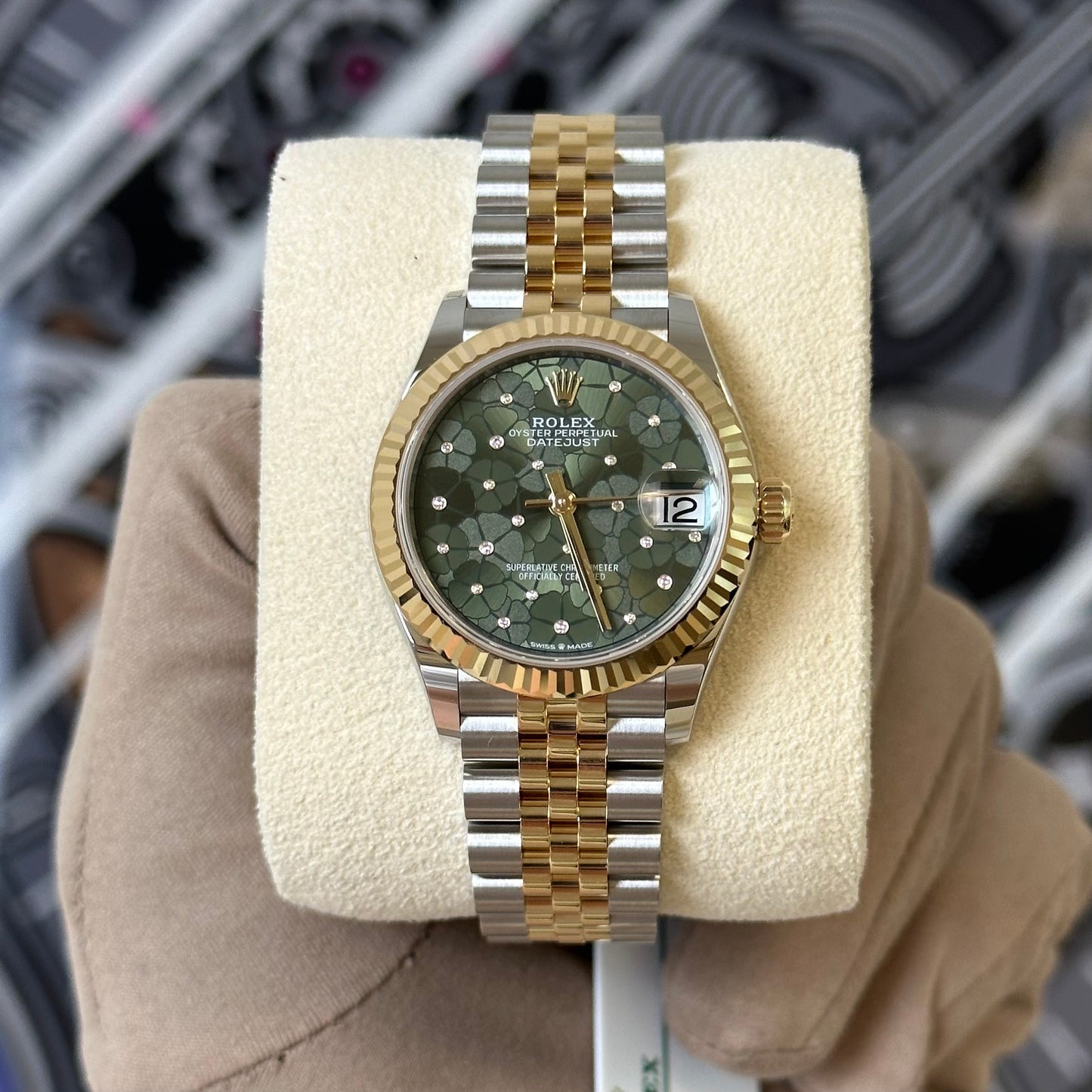 NEW Rolex DJ31 Green Flower Diamond Dial 278273