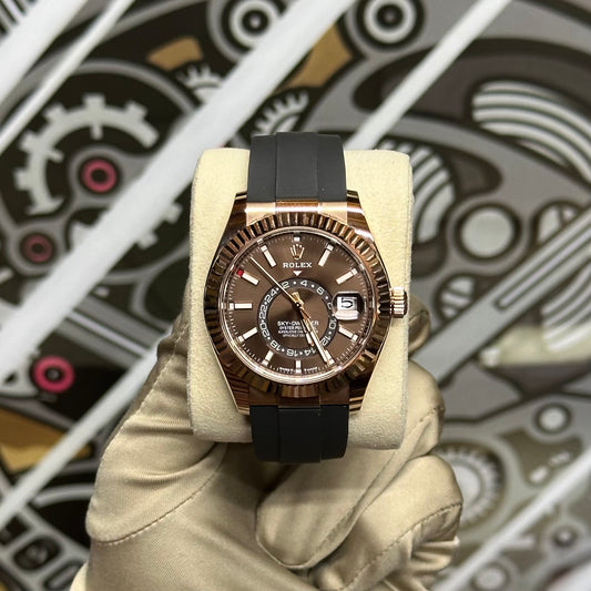 Rolex Rose Gold SkyDweller Chocolate Dial 336235