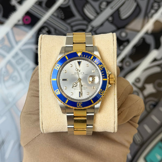 Rolex Submariner Bluesy Serti Dial 16613