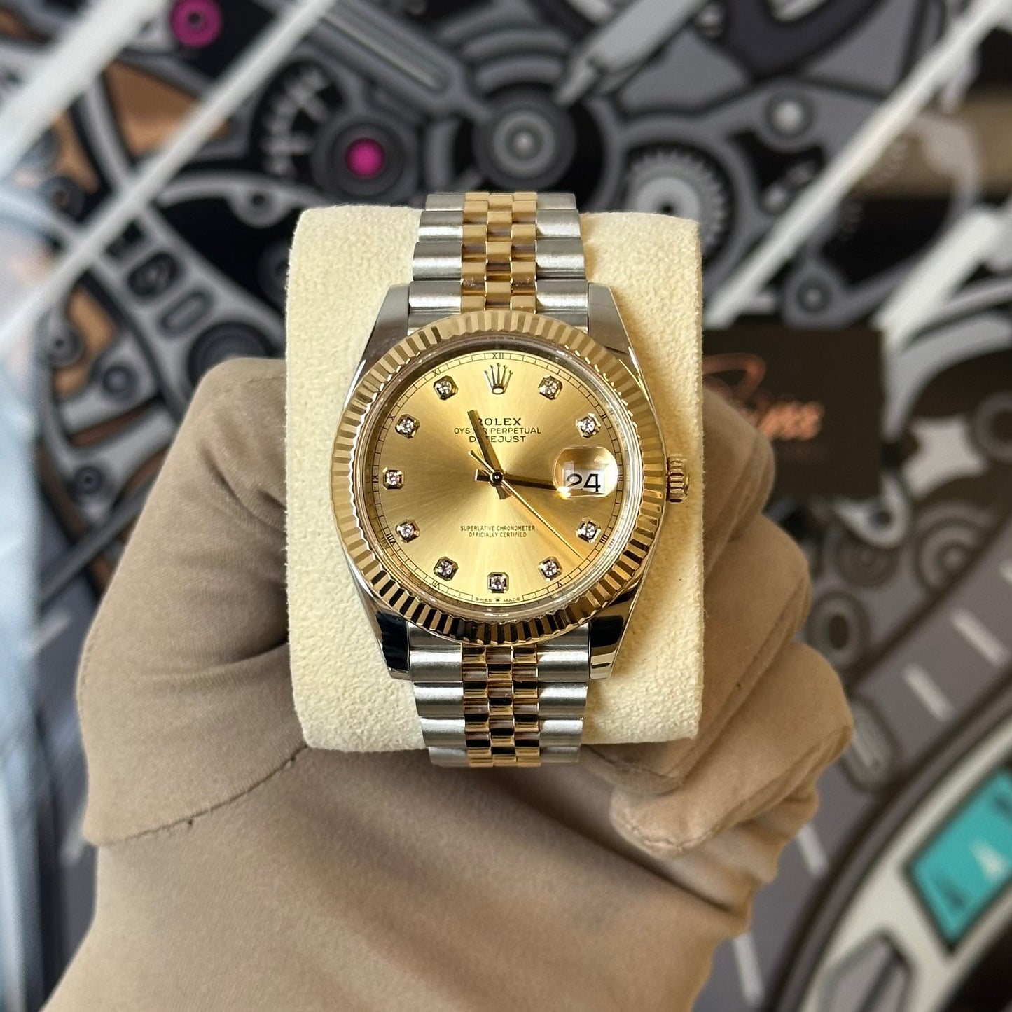 Rolex Two Tone Champ Diamond Dial DJ41 126333