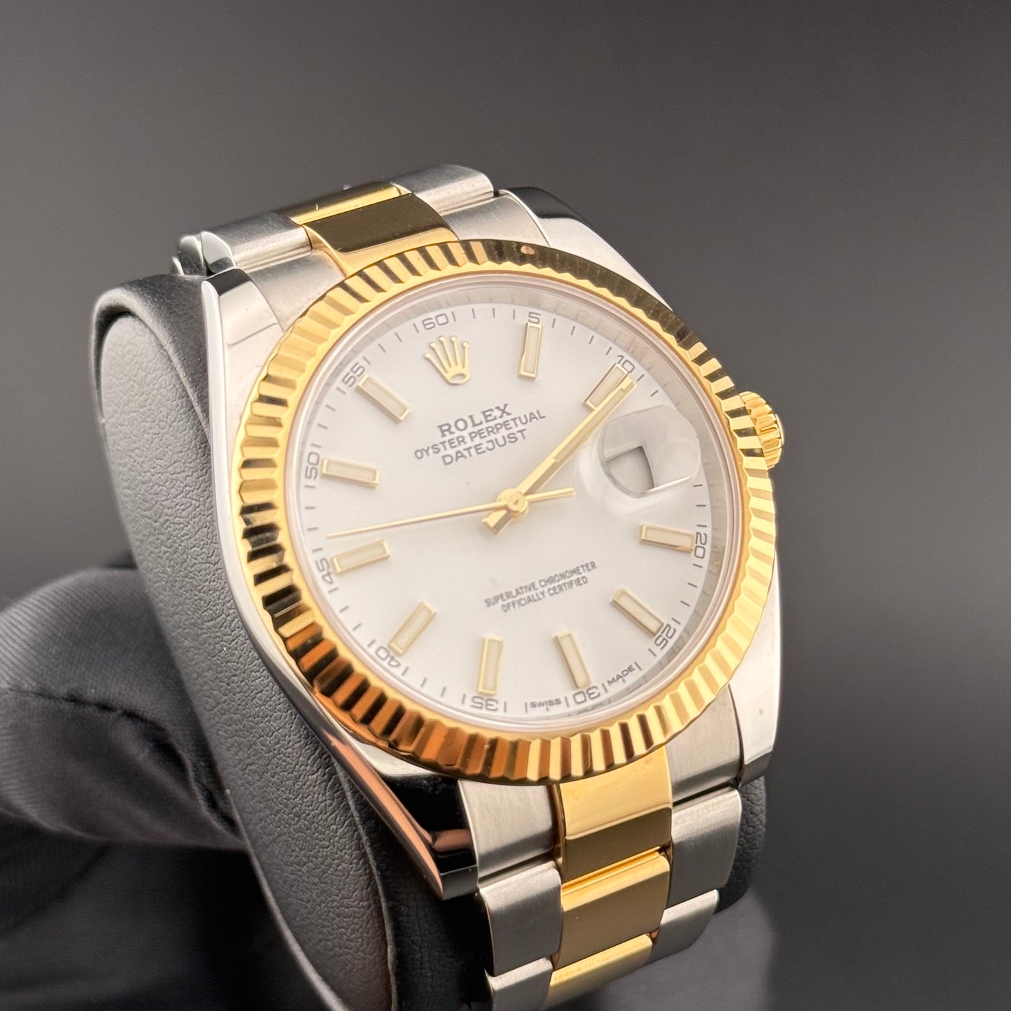 Rolex Datejust 41mm Two-tone Fluted Oyster White Dial 126333