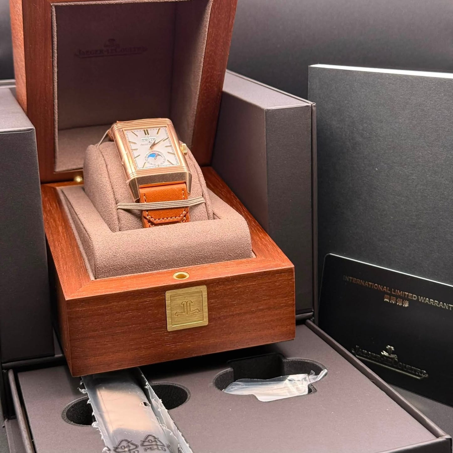 NEW JLC Reverso Tribute Duoface Calendar 18k Rose Gold Q3912532
