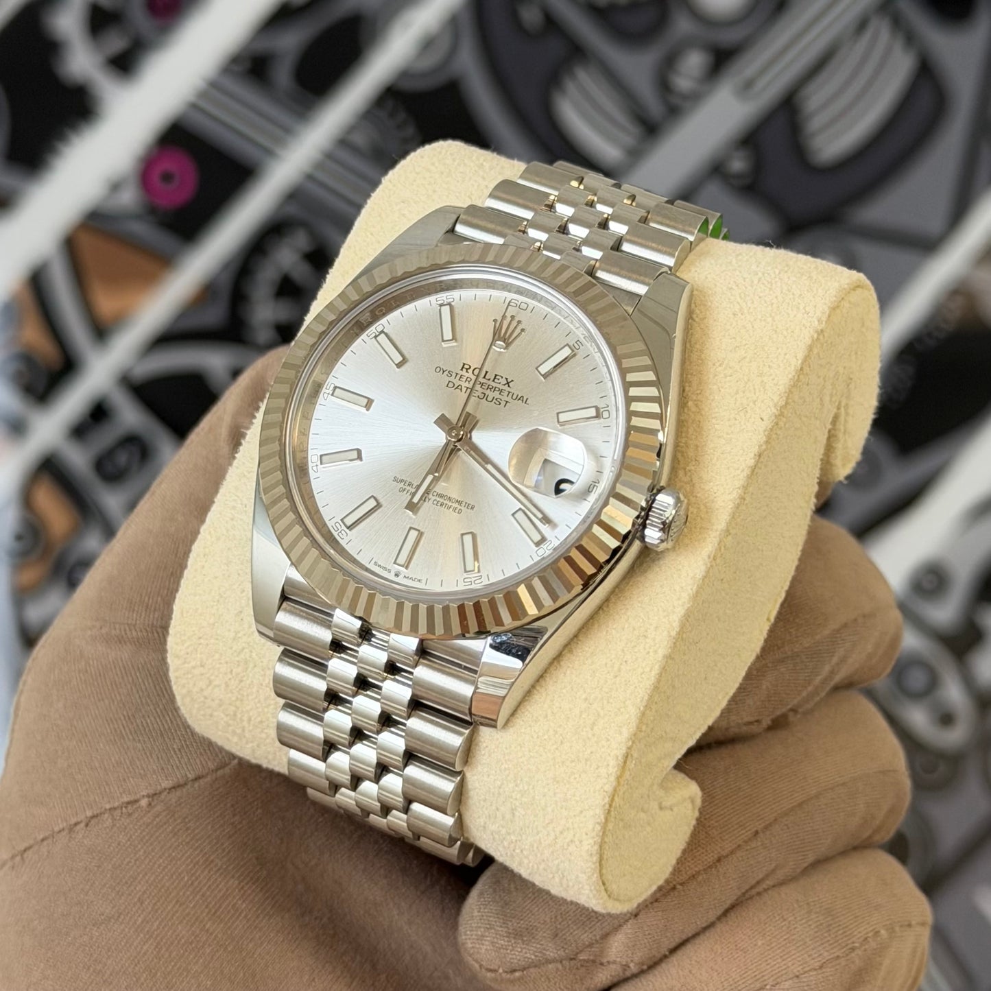Rolex DJ41 Silver Stick Fluted Jubilee 126334 (2024)