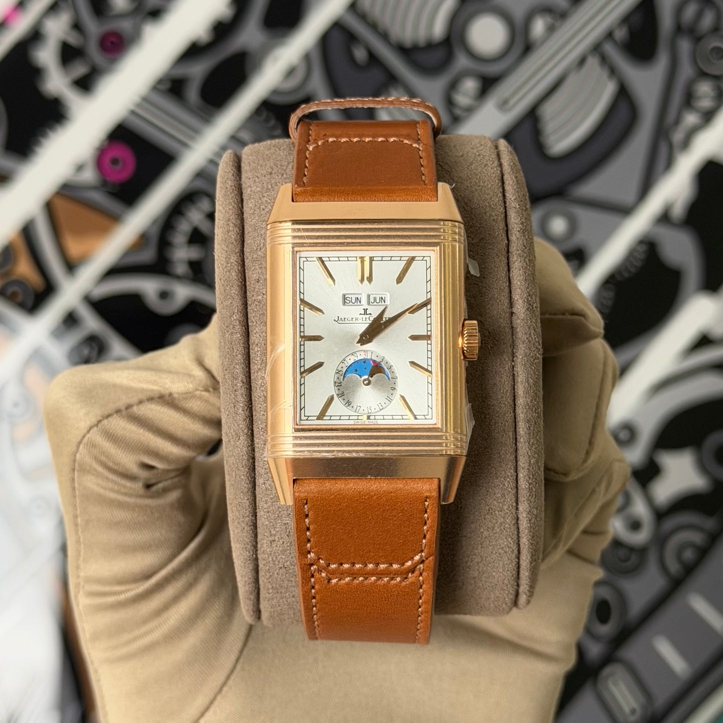 NEW JLC Reverso Tribute Duoface Calendar 18K Gold Q3912532