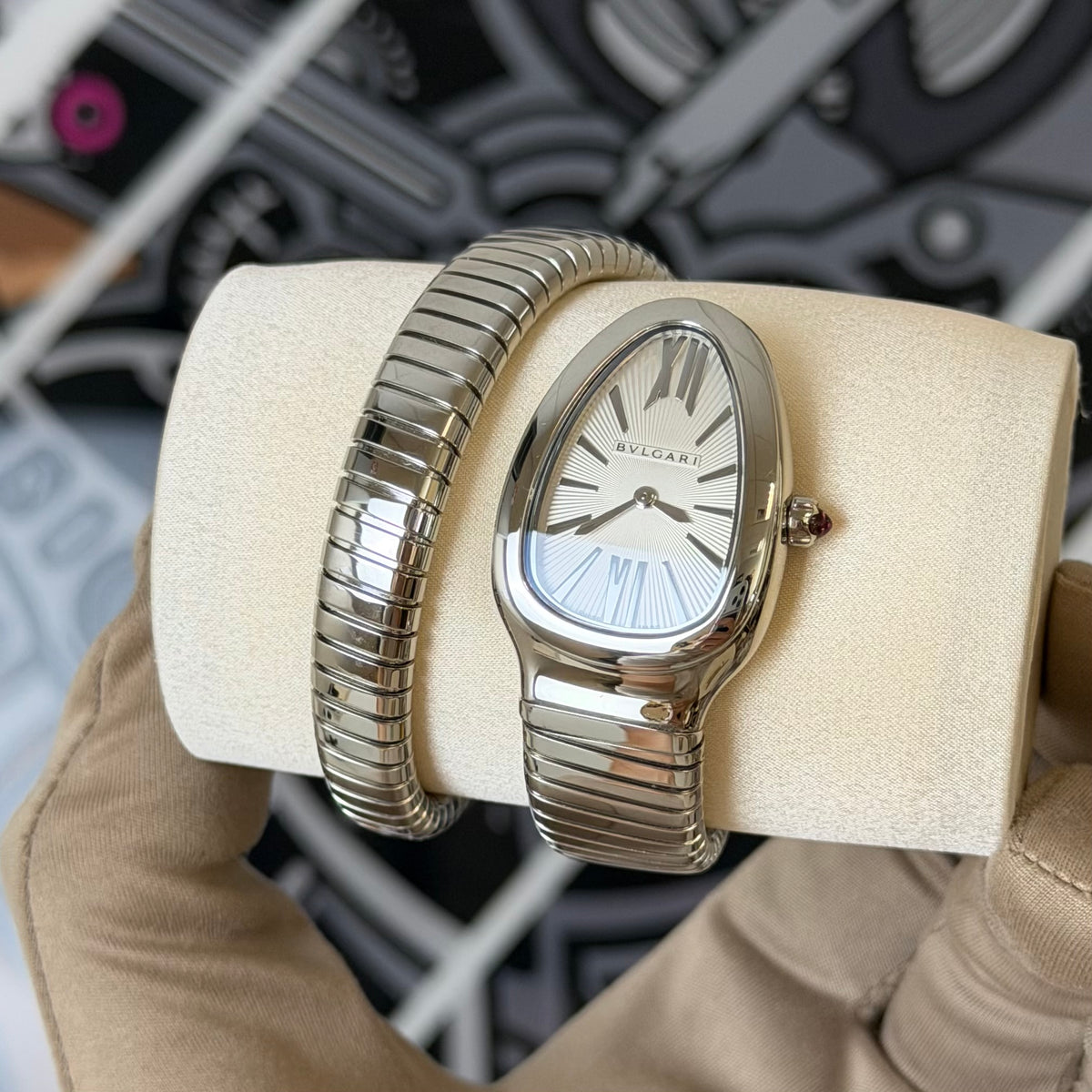 NEW Bvlgari Serpenti Tubogas Steel 101817