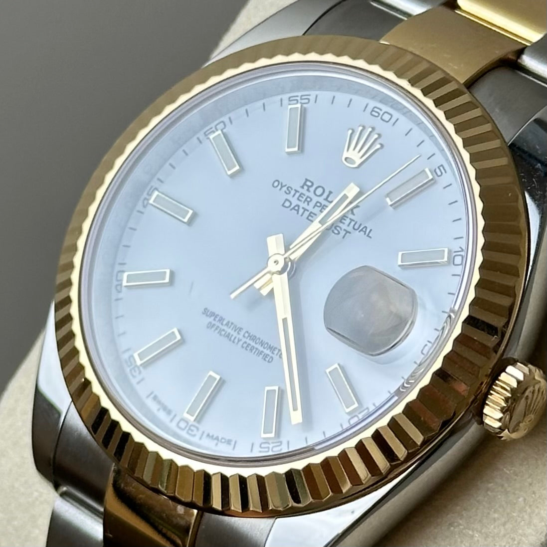 Rolex Datejust41 Two Tone Fluted Oyster White Dial 126333
