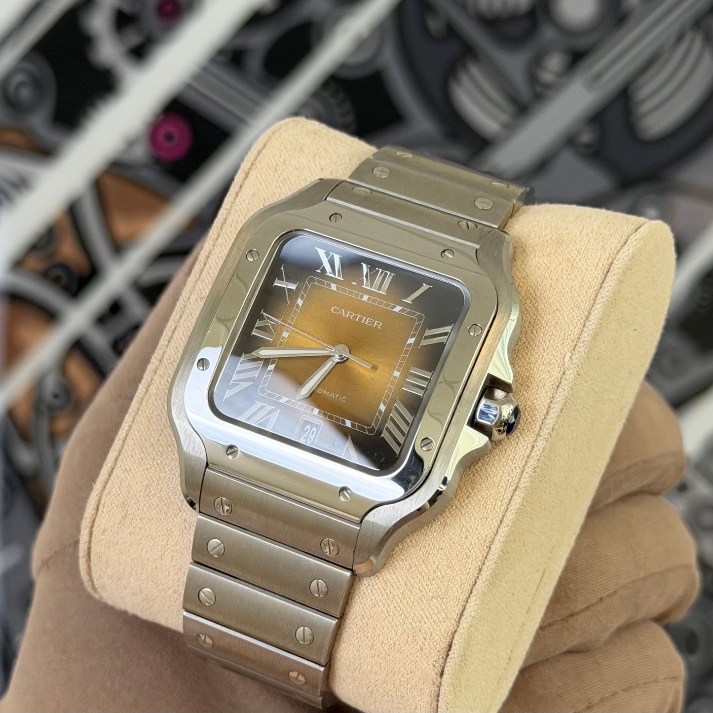 Cartier Brown Large Santos WSSA0064