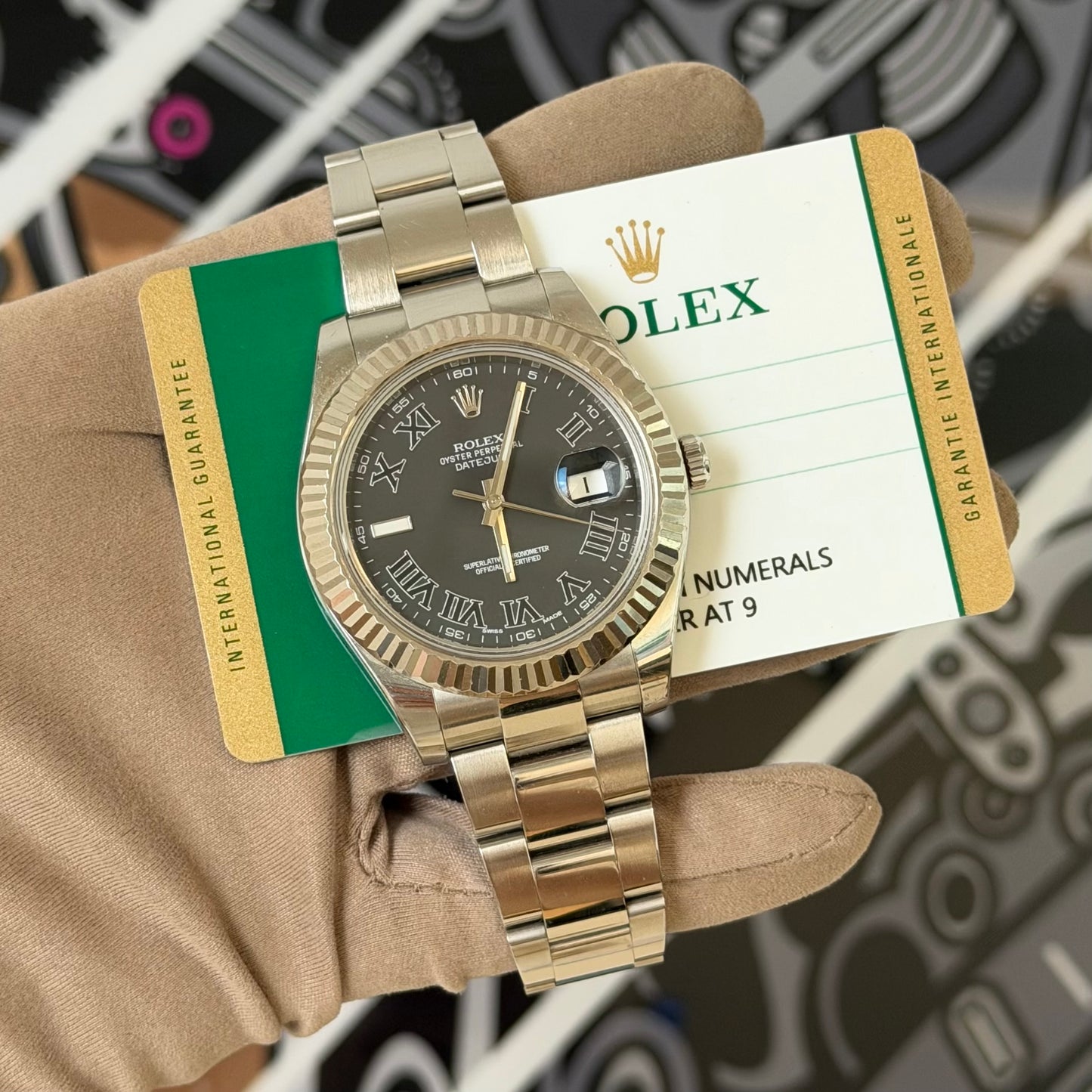 Rolex Datejust 41 Black Roman Dial 116334