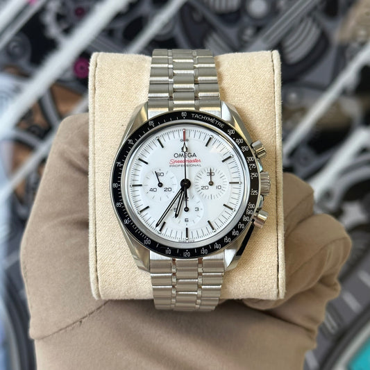 NEW Omega Speedmaster Moonwatch WHITE Dial 310.30.42.50.04.001